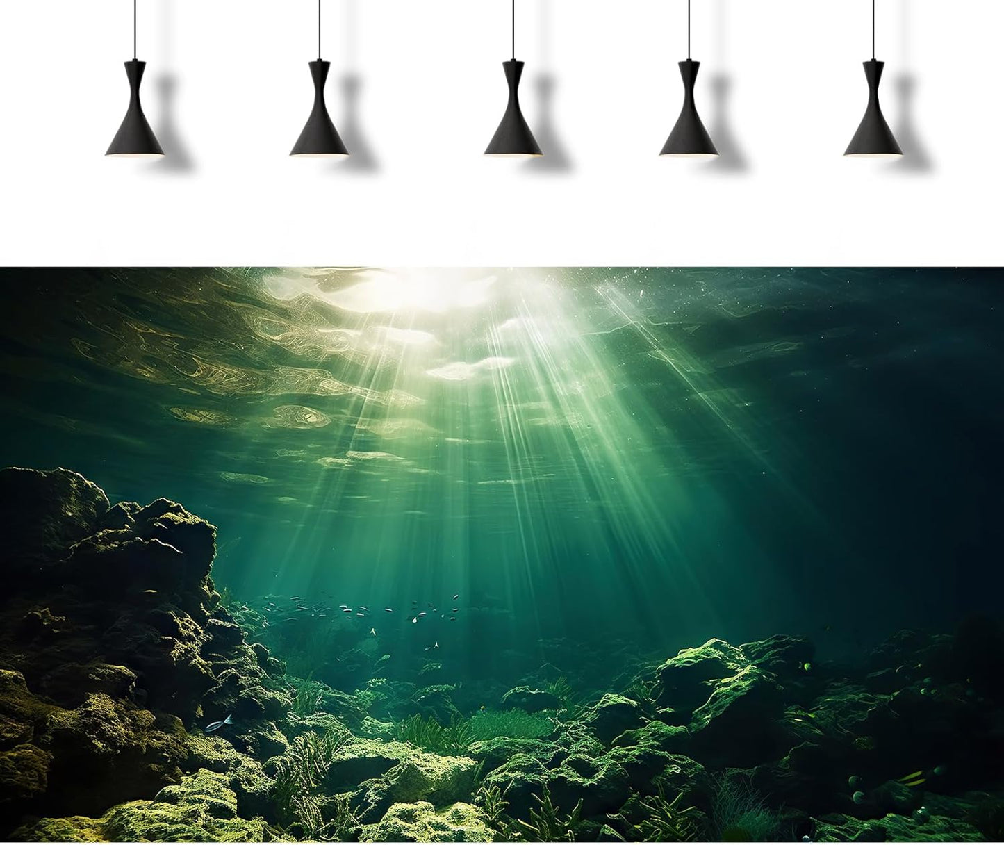 Under The Sea Aquarium Background Underwater Fish Tank Background Ocean Floor Rock Cave Sunray Terrarium Backgrounds Tropical Fish Ocean World Aquarium Reptile Tank Backgrounds 60x24in