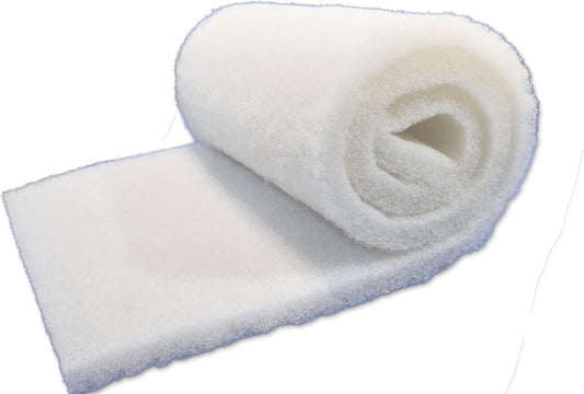 Beige Coarse Filter Media, 2" Thick, 12" x 56" Roll, Perfect for Aquariums, Ponds or Water Gardens, Made in USA