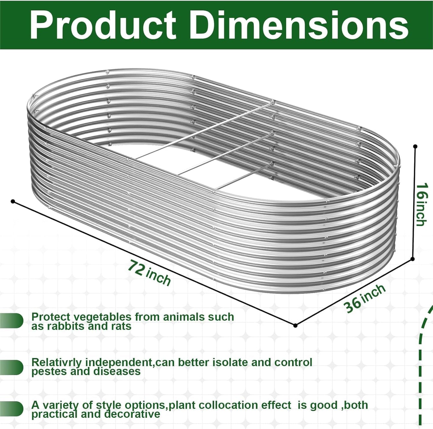 FRIZIONE 2pcs Tall 6x3ft Galvanized Raised Garden Bed Outdoor,Steel Garden Bed for Vegetables,Above Ground Garden Box for Flower,Metal Raised Beds for Gardening