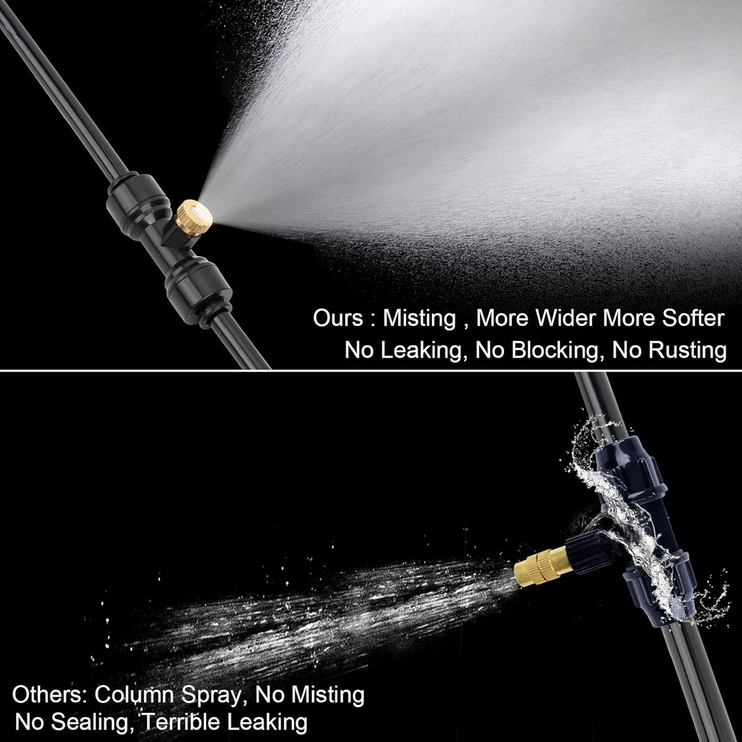 Misting Cooling System, DIY 33FT(10M) Misting Line +10 Brass Mist Nozzles+ a Brass Connector(3/4'') Outdoor Mister System for Patio Waterpark Garden Trampoline Greenhouse