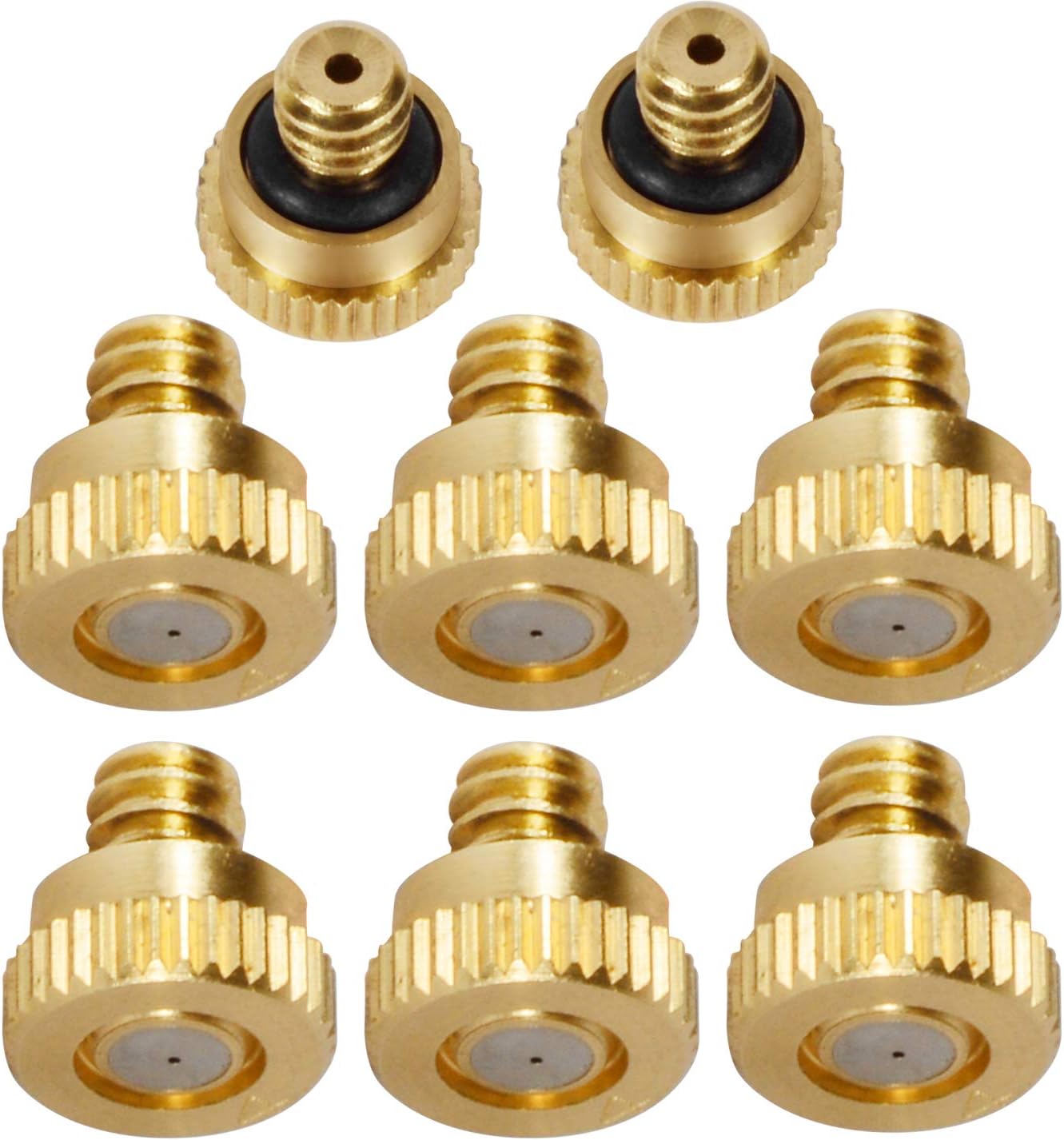 Brass Misting Nozzles 0.016" Orifice (0.4mm) 10/24 UNC, Water Mister Parts Fog Nozzles for Patio Misting System Outdoor Cooling System (20) Y-20PCS