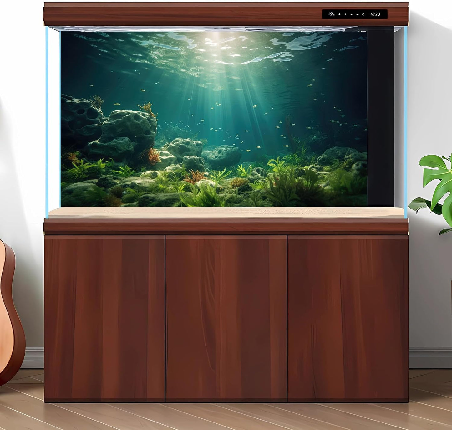 Under The Sea Aquarium Background Deep Sea Aquatic Plants Fish Tank Background Underwater Rock Sunray Terrarium Backgrounds Tropical Fish Deep Ocean Floor Fish Tank Backgrounds 30x18in