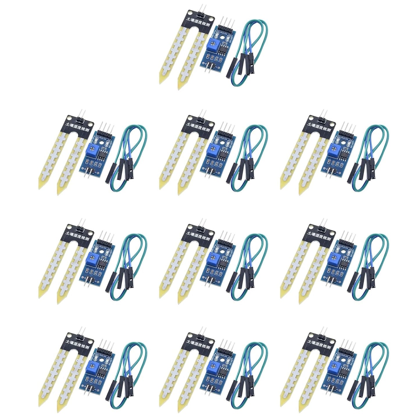 10 Pieces of LM393 3.3V-5V Soil Moisture Detection Sensor, Soil Humidity Sensor,Soil Hygrometer for Arduino Automatic Watering Systems,Robots, and Smart Cars