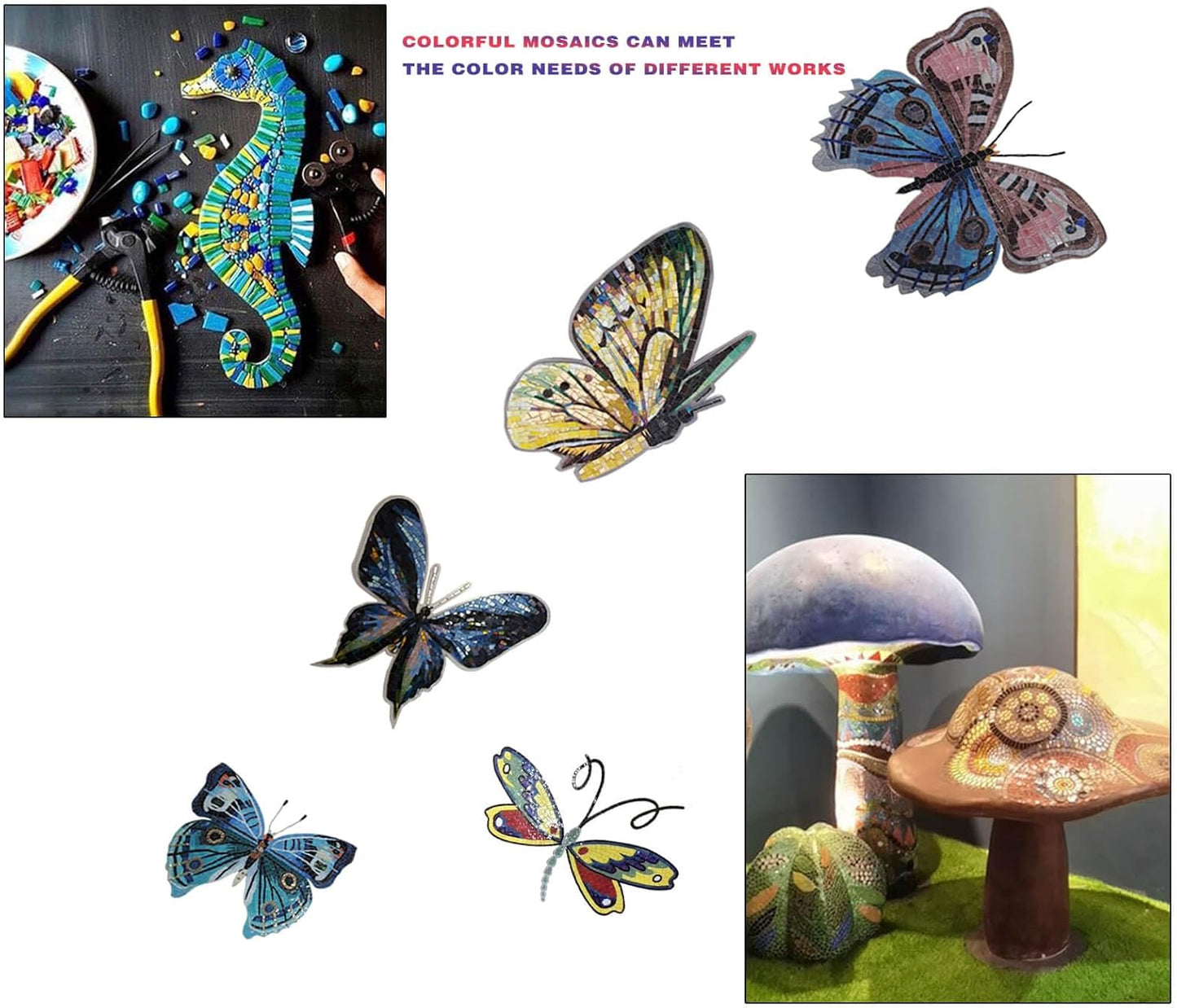 SMEIINIK 1.1lb Bulk Single Iridescent Color Mosaic Tiles for Crafts, Glass Mosaic Pieces for Mosaic Puzzles, Stained Glass Tiles for Mosaic DIY, Mosaic Making Supplies(WJ37-5)