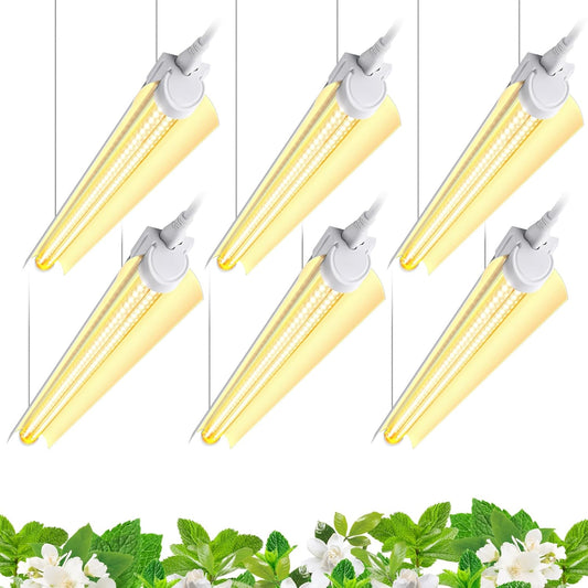 Barrina T8 Plant Light, 144W(6 x 24W), 800W Equivalent, 2FT Super Bright, Full Spectrum, led Grow Light, Integrated Growing Lamp Fixture, for Indoor Plants, 6-Pack