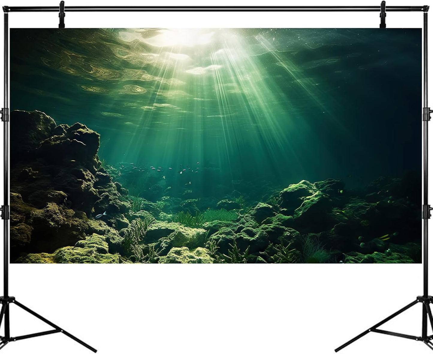 Under The Sea Aquarium Background Underwater Fish Tank Background Ocean Floor Rock Cave Sunray Terrarium Backgrounds Tropical Fish Ocean World Aquarium Reptile Tank Backgrounds 24x16in