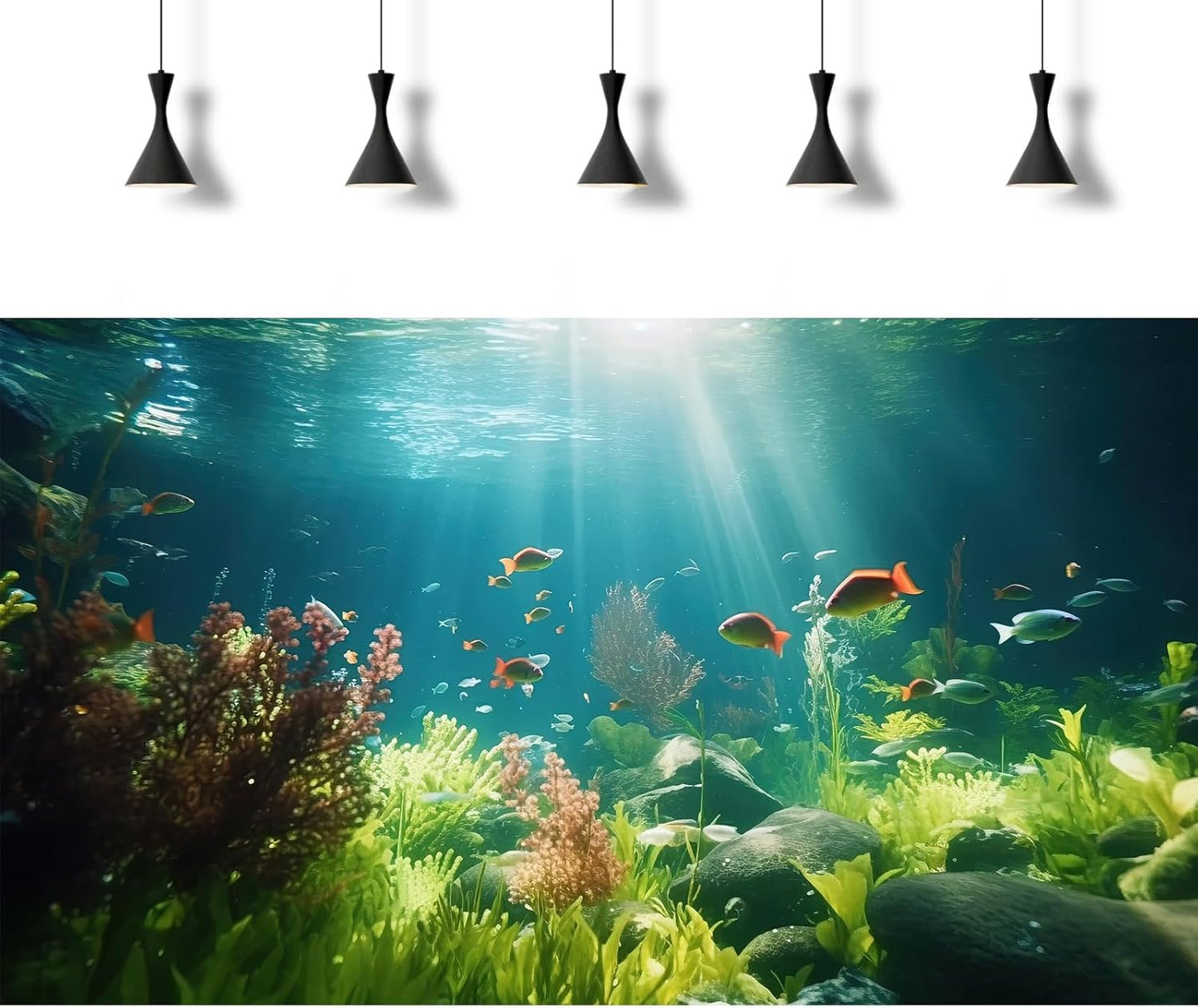 Fish Tank Background Underwater Aquarium Background Under The Sea Aquatic Plants Fish Tank Backgrounds Ocean Floor Rock Terrarium Wallpaper Tropical Fish Aquarium Reptile Tank Backgrounds 24x12in