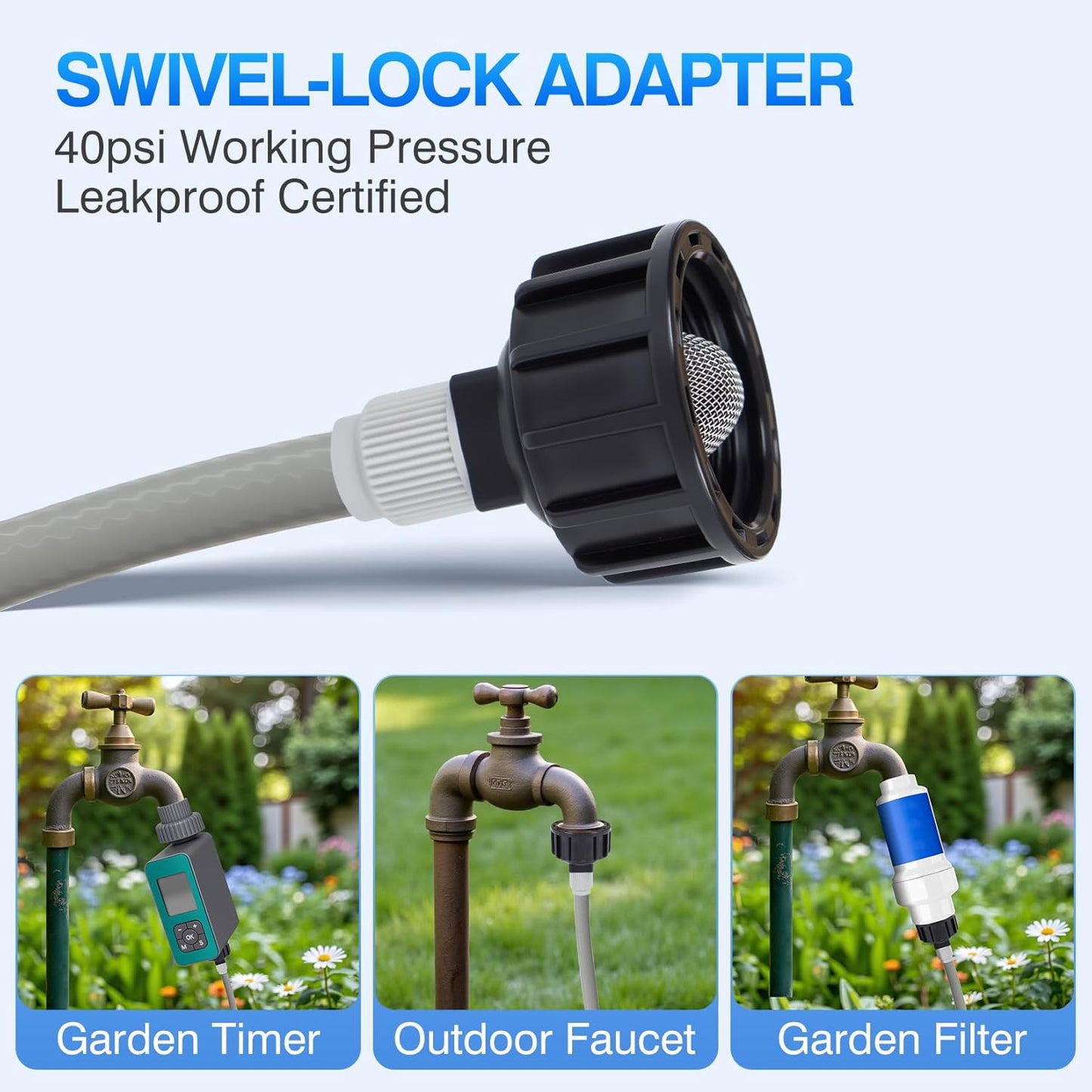 30 Pcs Misting Cooling System, Outdoor Misting System for Patio, 25 FT Misting Line Plastic Adapter, Outdoor Mister System for Patio, Garden, Trampoline, Greenhouse