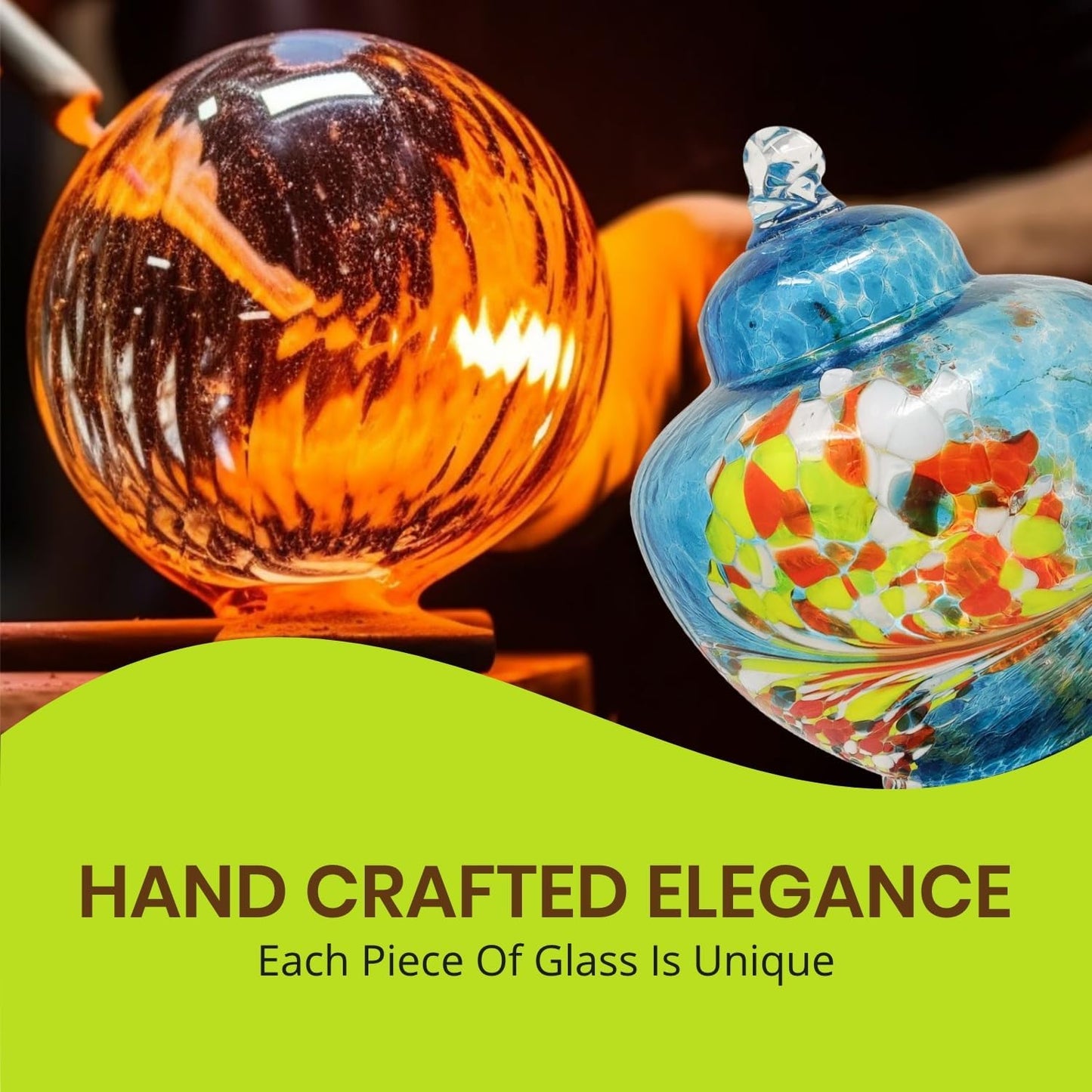 Nature Gear Hummingbird Feeder, Hanging-Mount Glass Hummingbird Feeders for Outdoors, Hand-Blown Glass Feeder with Ant Moat for Garden Hummingbirds, Easy to Clean & Rust Resistant, Blue Burst