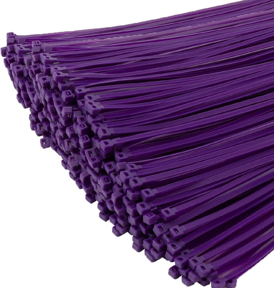 XINGO 1000 PCS Purple Zip Ties 12 Inch, 60 LBS Tensile Strength, Self-Locking Nylon Plastic Nylon PA66 Wire Ties for Indoor and Outdoor Use