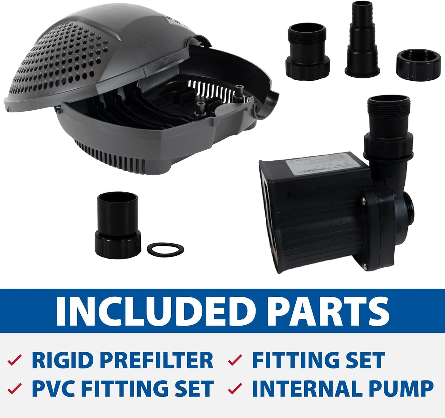 The Pond Guy SolidFlo G2 Submersible Pump for Small Ponds, Water Gardens & Waterfalls, Quiet, Durable, and Efficient Flow, Easy DIY Setup, 3600 GPH