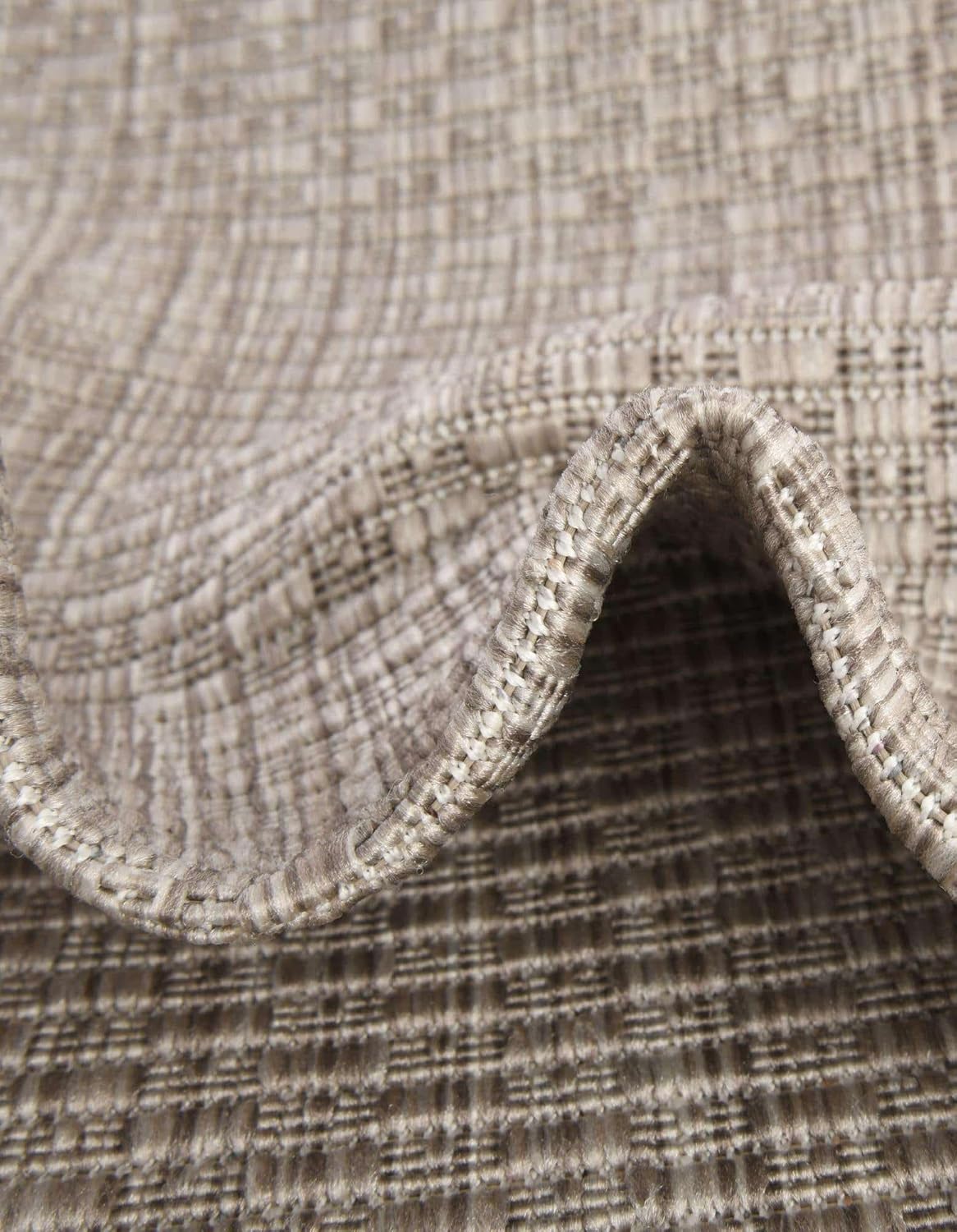 Unique Loom Outdoor Solid Collection Area Rug (10' Square Beige/Ivory)