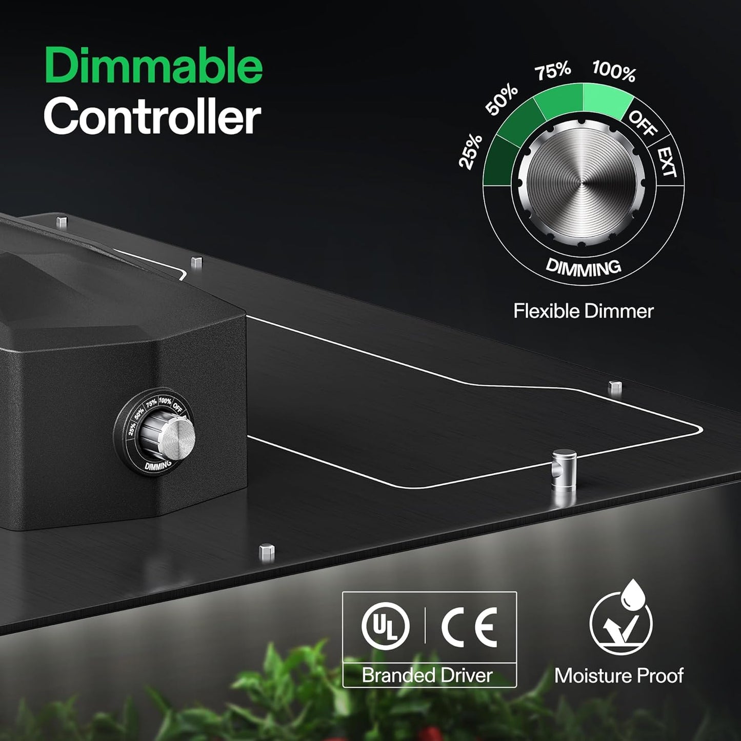 VIVOSUN VS3000 LED Grow Light with Full Spectrum Diodes & Daisy Chain Driver Dimmable Lights Sunlike for Seedling Veg & Bloom 300W Plant Grow Lamps for 3x3/4x4 Grow Tent