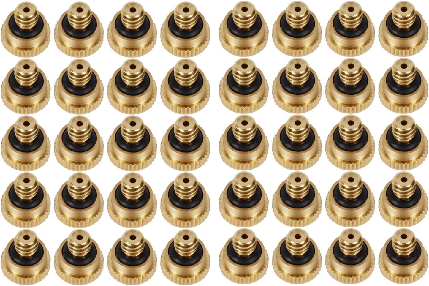 Brass Misting Nozzles 0.016" Orifice (0.4mm) 10/24 UNC, Water Mister Parts Fog Nozzles for Patio Misting System Outdoor Cooling System (40pcs)
