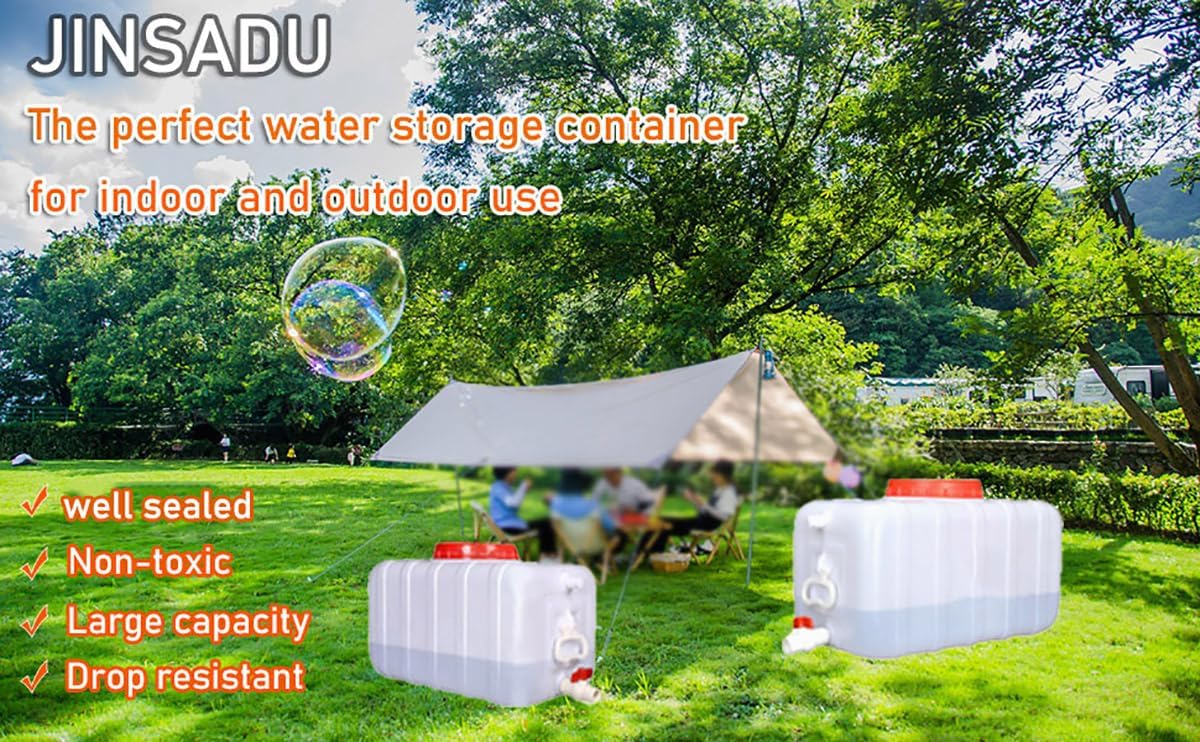 Portable Water Tank Water Storage Tank for Camping with Spigot Hose Plastic Water Container Water Storage Container for Emergency Water Storage Hiking Outdoor(Size:21gallon / 80L)