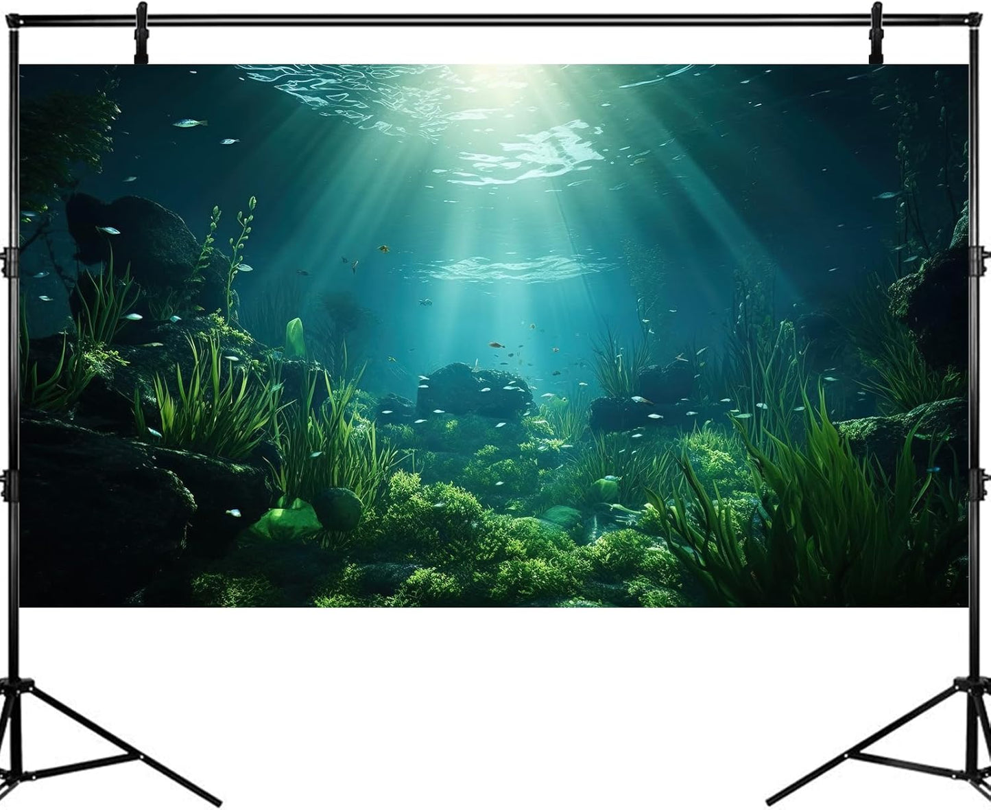 Underwater Fish Tank Background Under The Sea Aquarium Background Ocean Floor Aquatic Plants Fish Tank Backgrounds Deep Sea Sunray Tropical Aquarium Fish Reptile Tank Backgrounds 24x12in