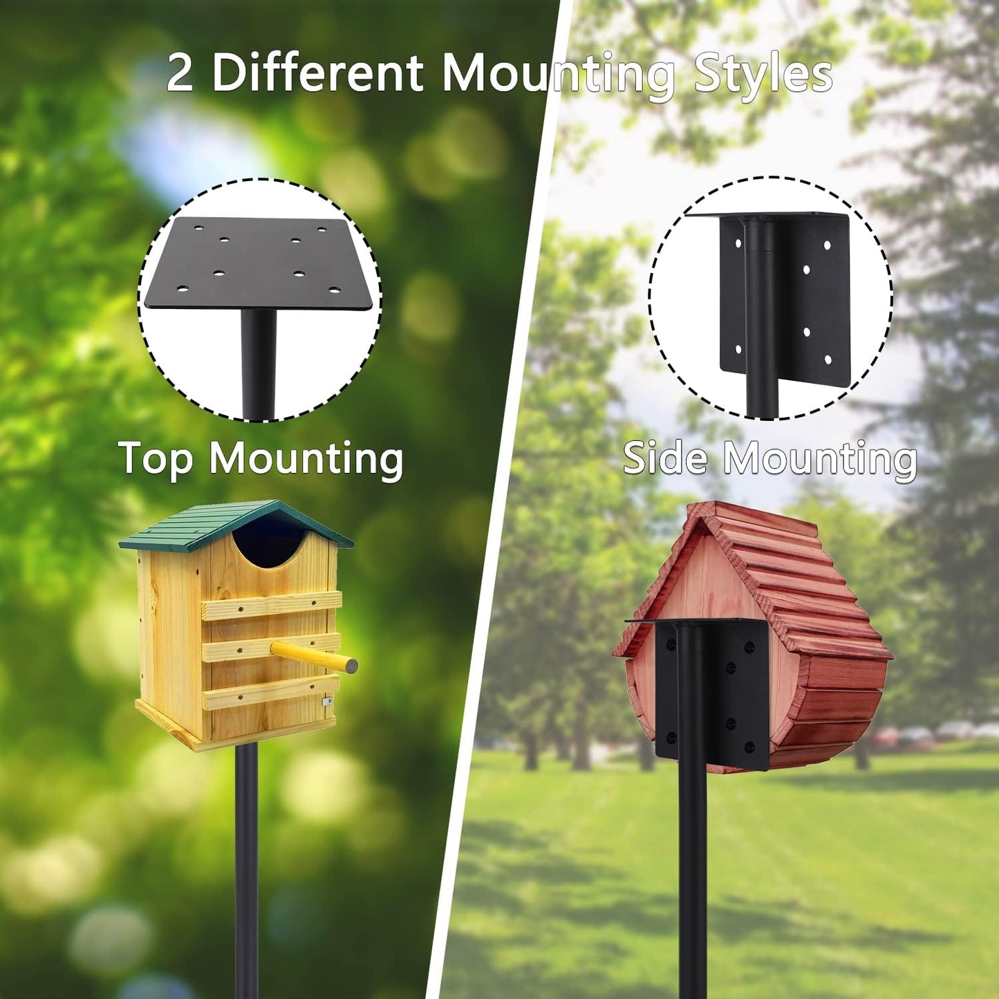 Bird Feeder Pole Stand,95 Inch Bird House Pole for Outdoors Heavy Duty,5 Base Prongs Adjustable Birds Feeder Stand for House