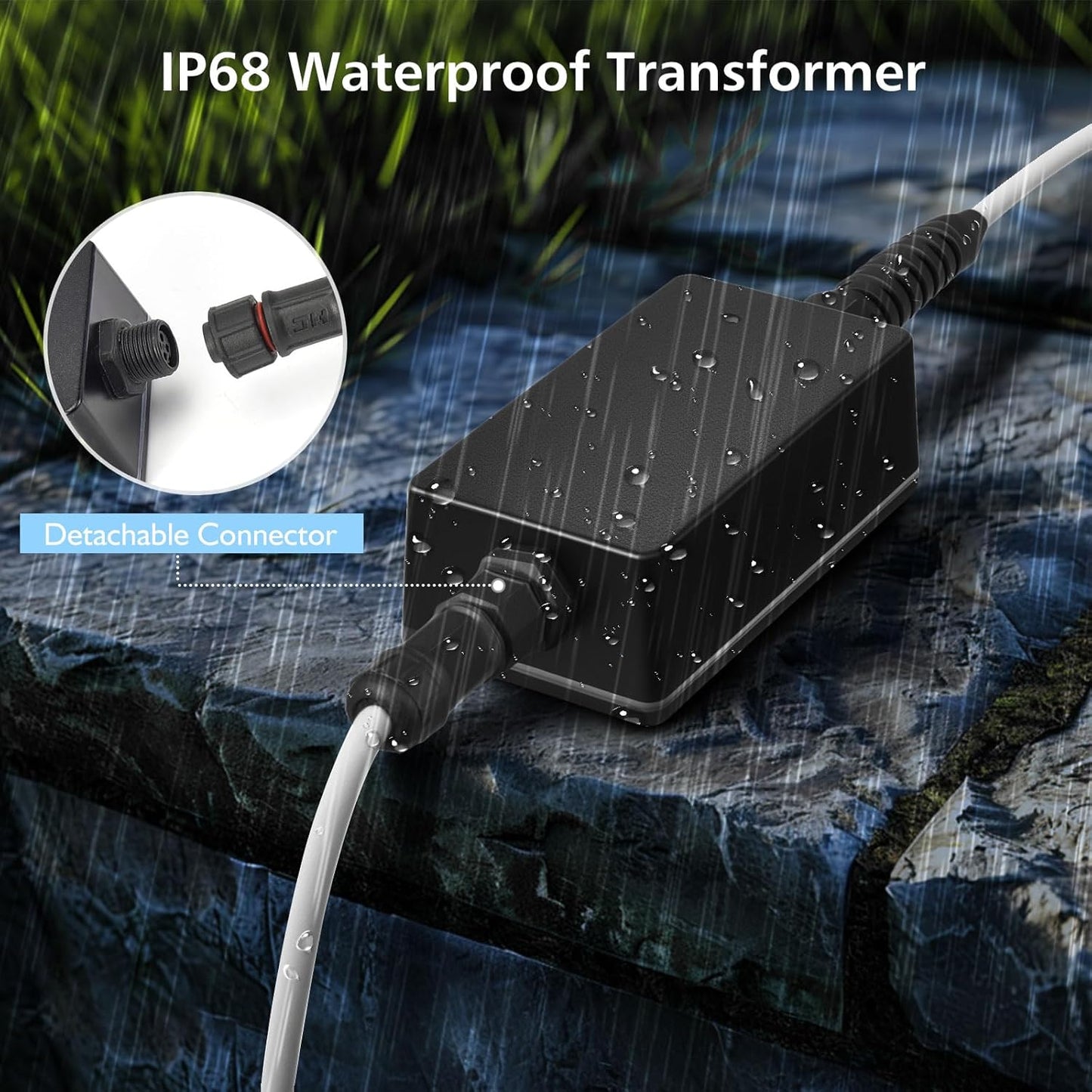 LED Pond Lights, 12W RGB SS316 Stainless Steel Dimmable Underwater Pond Light, 2x6W IP68 Waterproof Submersible Fountain Lights APP Control, 12V Outdoor Waterproof Light Transformer Timer, 26ft Cord