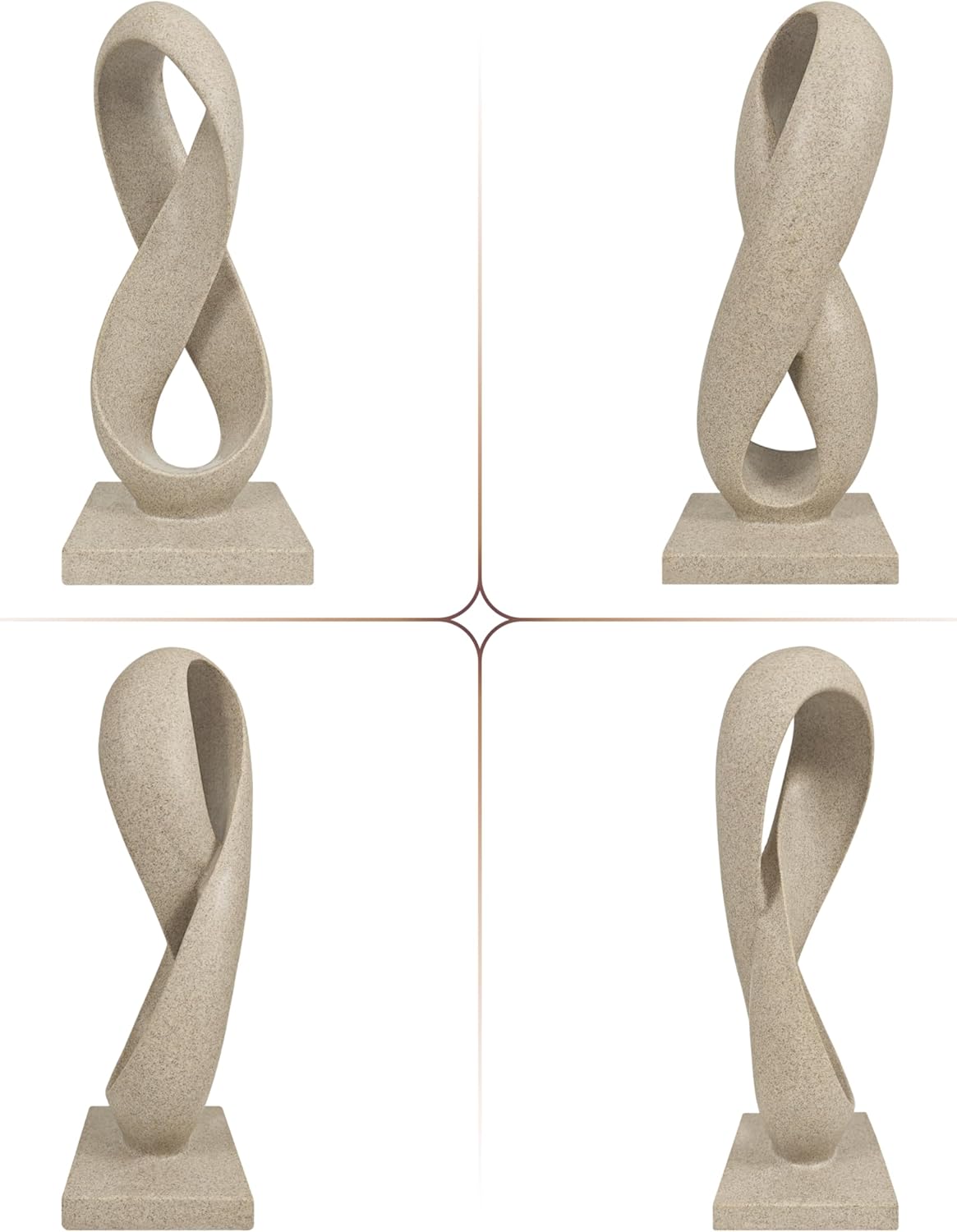 SIMON'S SHOP Modern Abstract Statue Number Eight Infinity Loop Sculpture for Home Office Bookshelf Sandstone Ornament Decor
