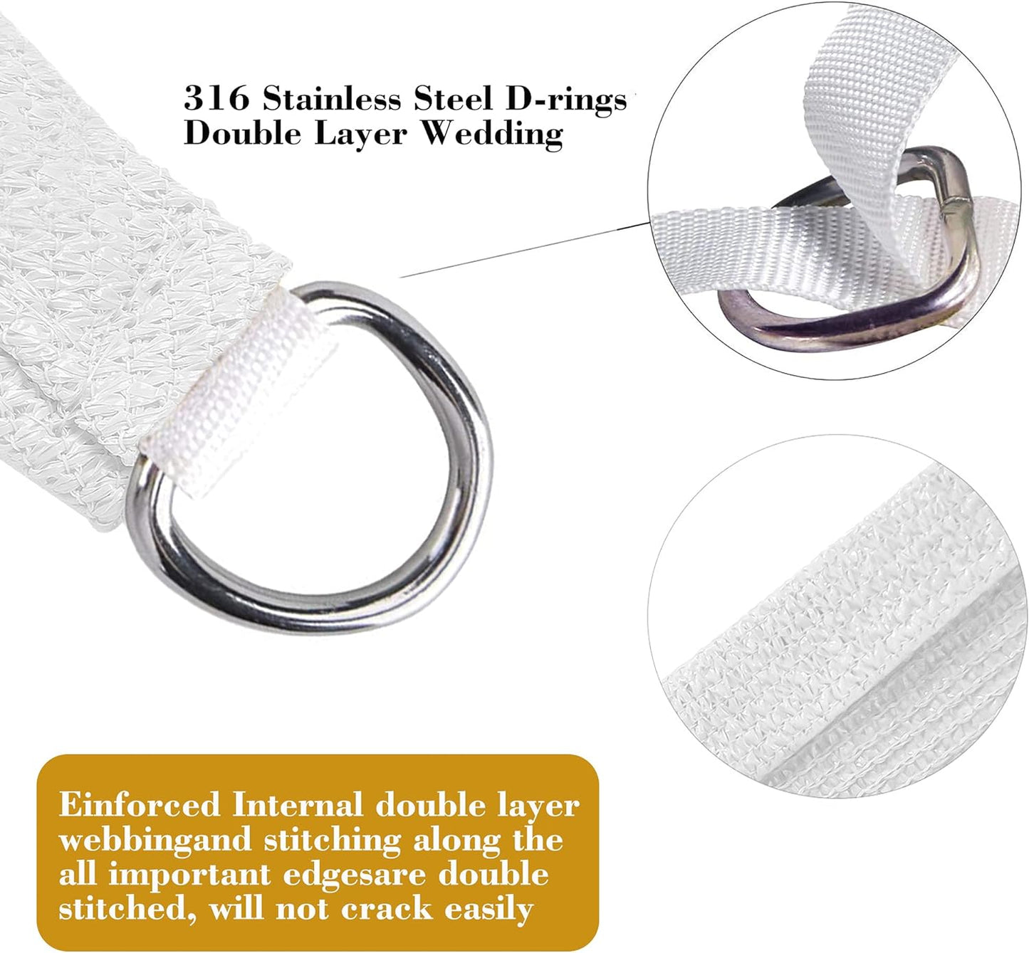 10' x 17' White Rectangle Sun Shade Sail SSP1212 Canopy Durable Fabric UV Block Awning,We Make Custom Orders