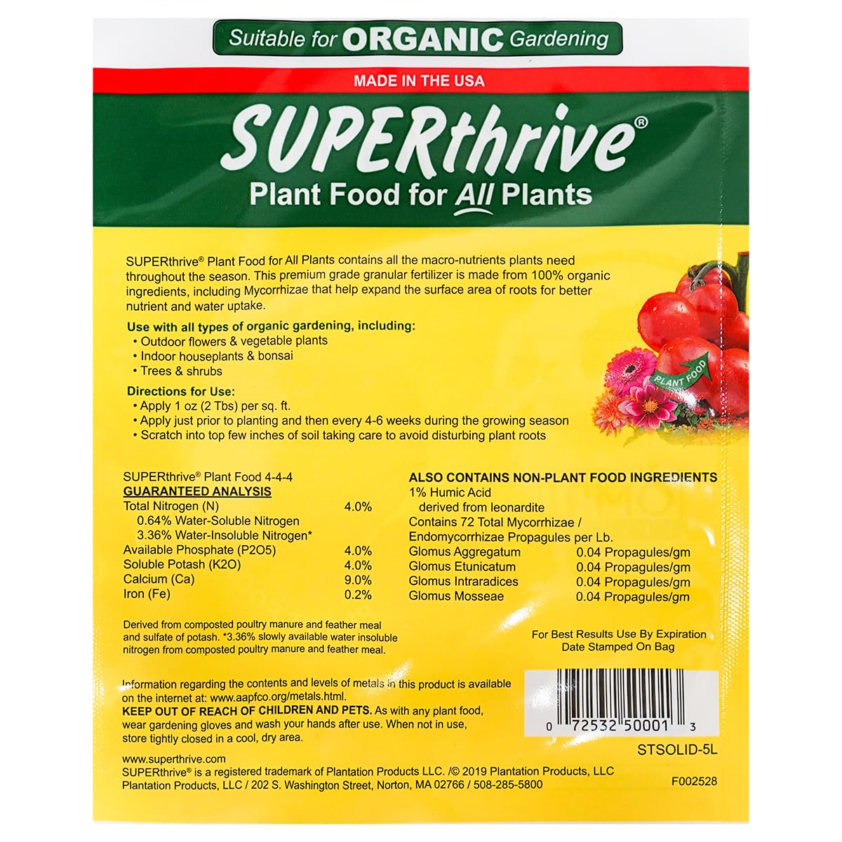 SUPERthrive Plant Vitamin Solution 1 pt + Organic 4-4-4 All-Purpose Fertilizer Set, 2 Pack