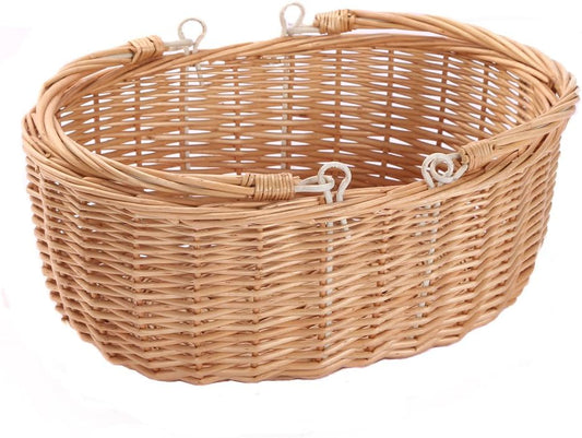 Wicker Picnic Baskets with Handles.Kingwillow. (Natural)