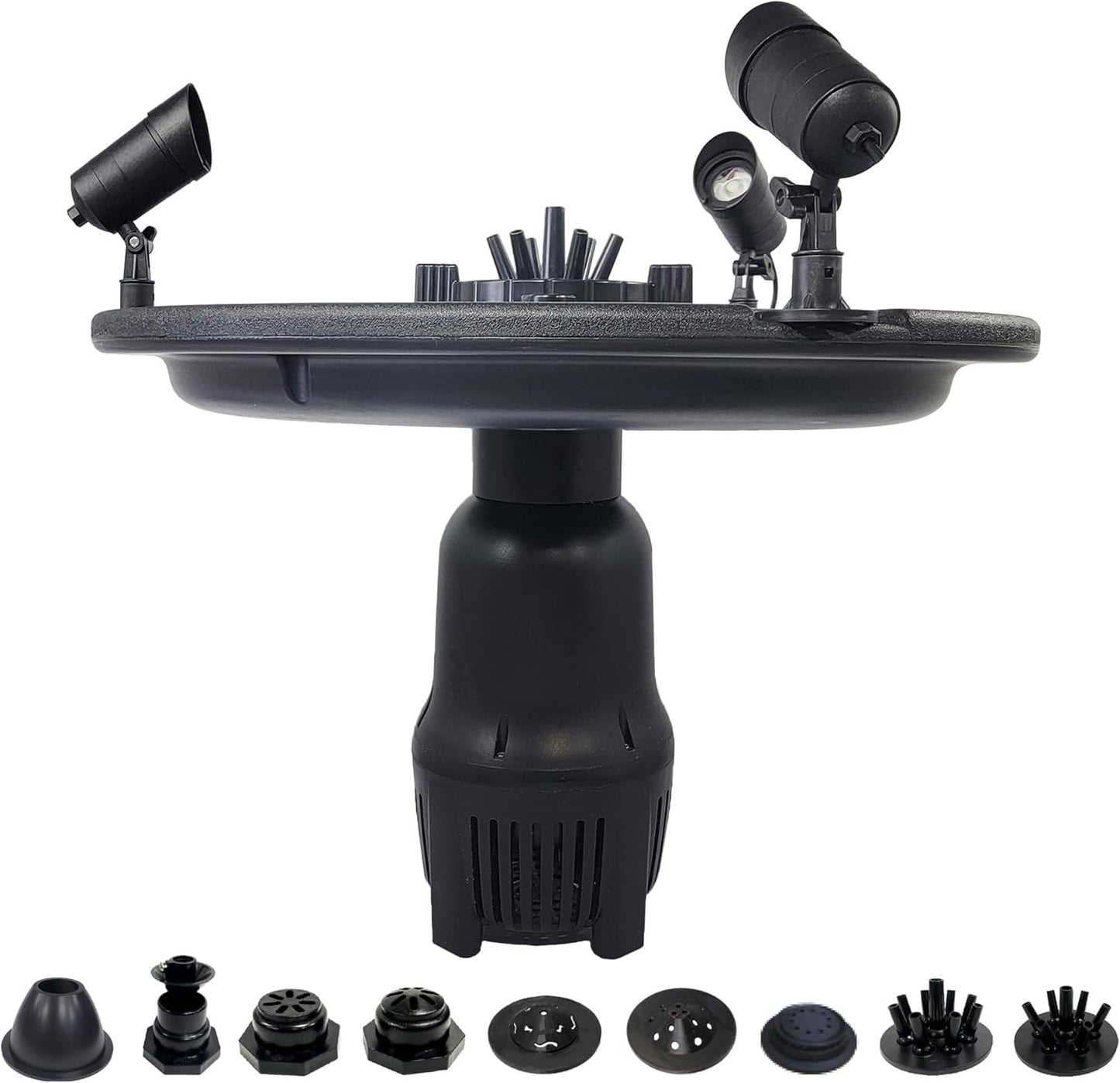 HALF OFF PONDS Floating Fountain – 1 HP Pond Aerator, 100' Cord – 15,000 GPH Water Pump – 13 Spray Patterns - Color-Changing LED Lights - for Large Ponds, Lakes & Water Gardens