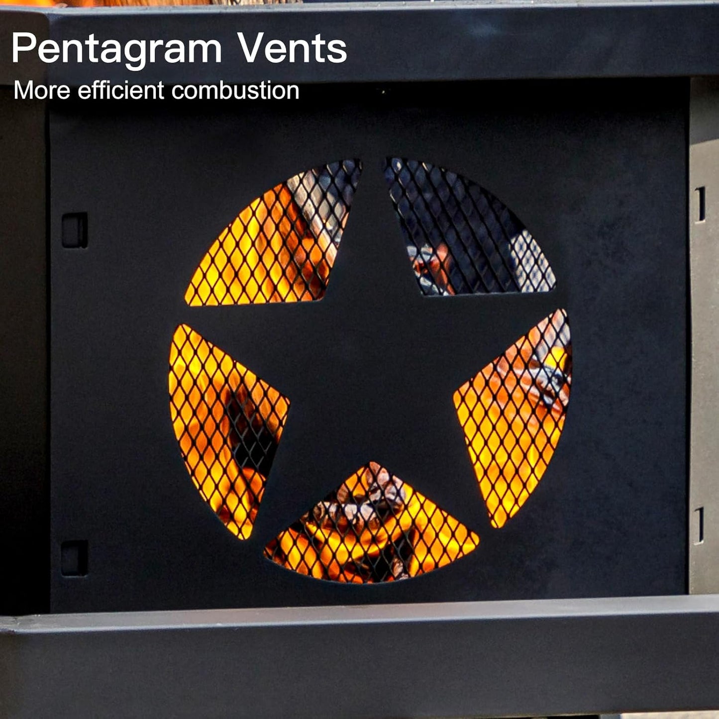 32 inch Fire Pit for Outside, Heavy Duty Wood Burning Fire Pits with Fire Poker, Outdoor Octagonal Firepit for Camping, Yard, Patio