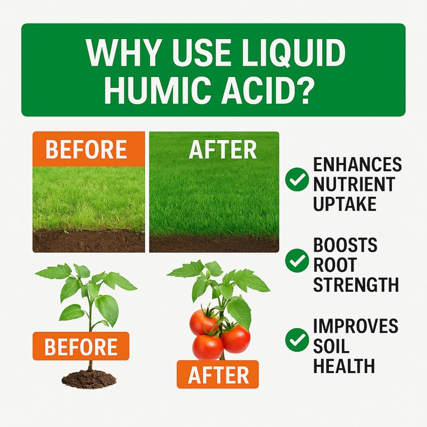 Organic Liquid Humic Acid,32 fl oz Concentrate