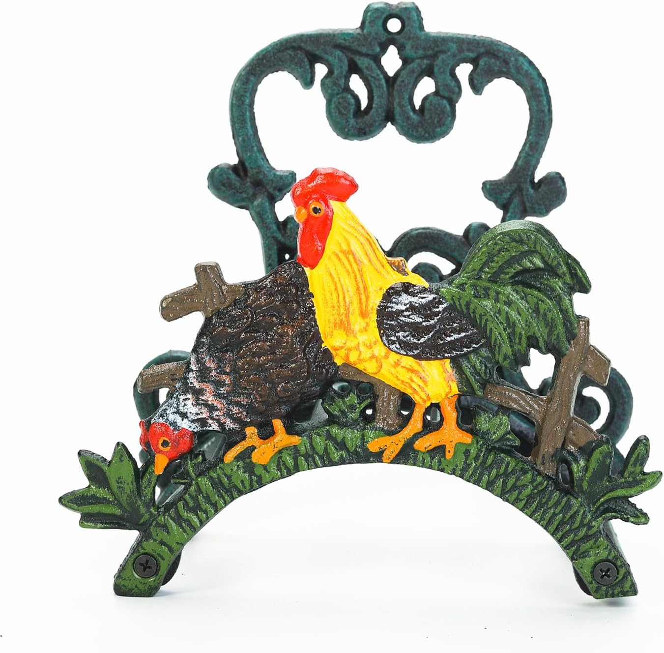 Sungmor Heavy Duty Cast Iron Hose Holder, Garden & Yard Decorative Cocks Wall Mounted Hose Butler, Water Pipe Holds, Rack, Hanger, Antique Wall Decorations