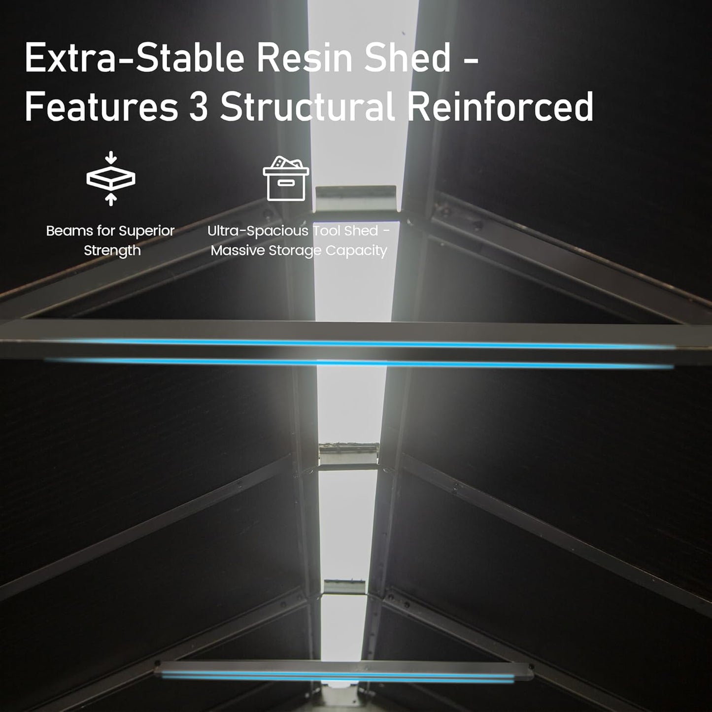 Domi 6x6 FT Outdoor Resin Storage Shed, All-Weather Double-Wall Storage Building for Backyard, Garden, Lawn Tools, Mower, Bike & Pool Equipment, Lockable Doors, Ventilated Roof, Grey