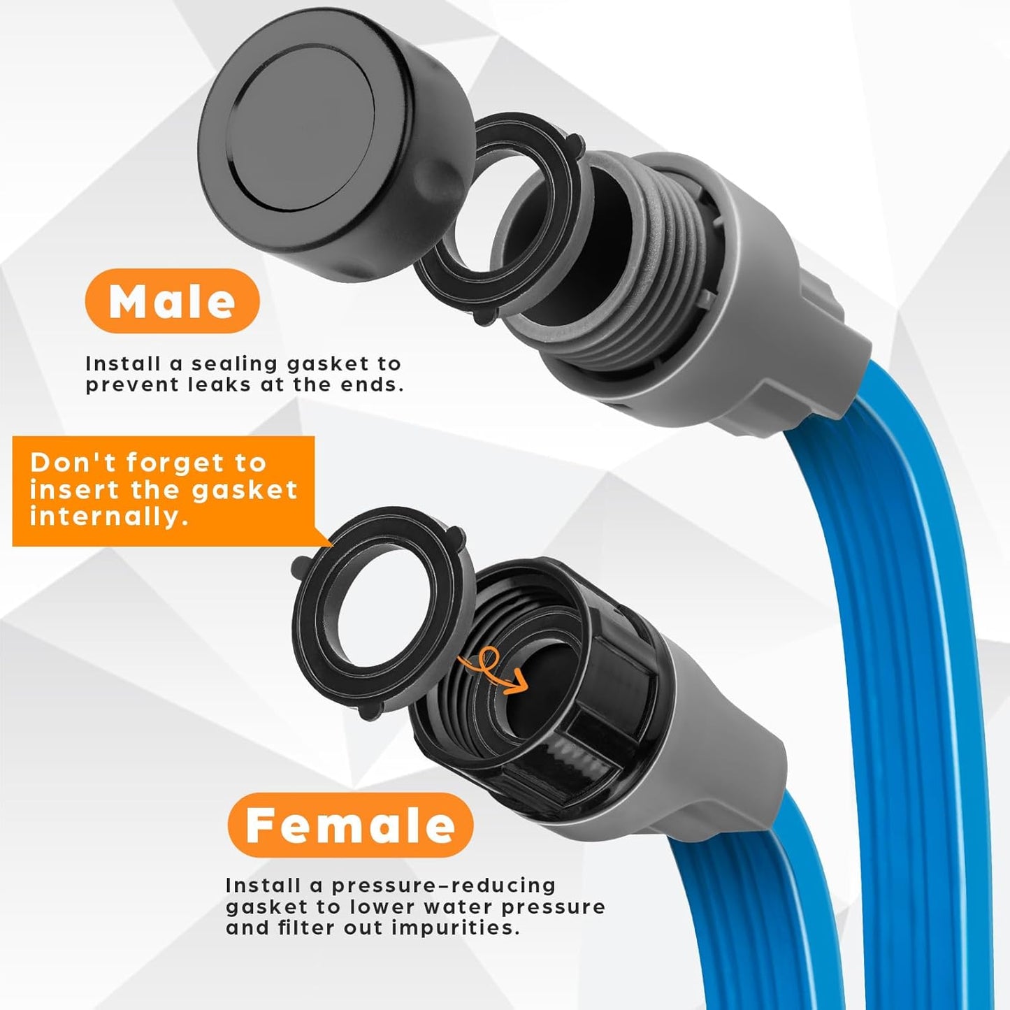 Sprinkler Hose 75FT, Heavy Duty Watering Hoses, Efficient Irrigation Tubing for Garden Lawn Sprinklers System with 20 Pack Staples