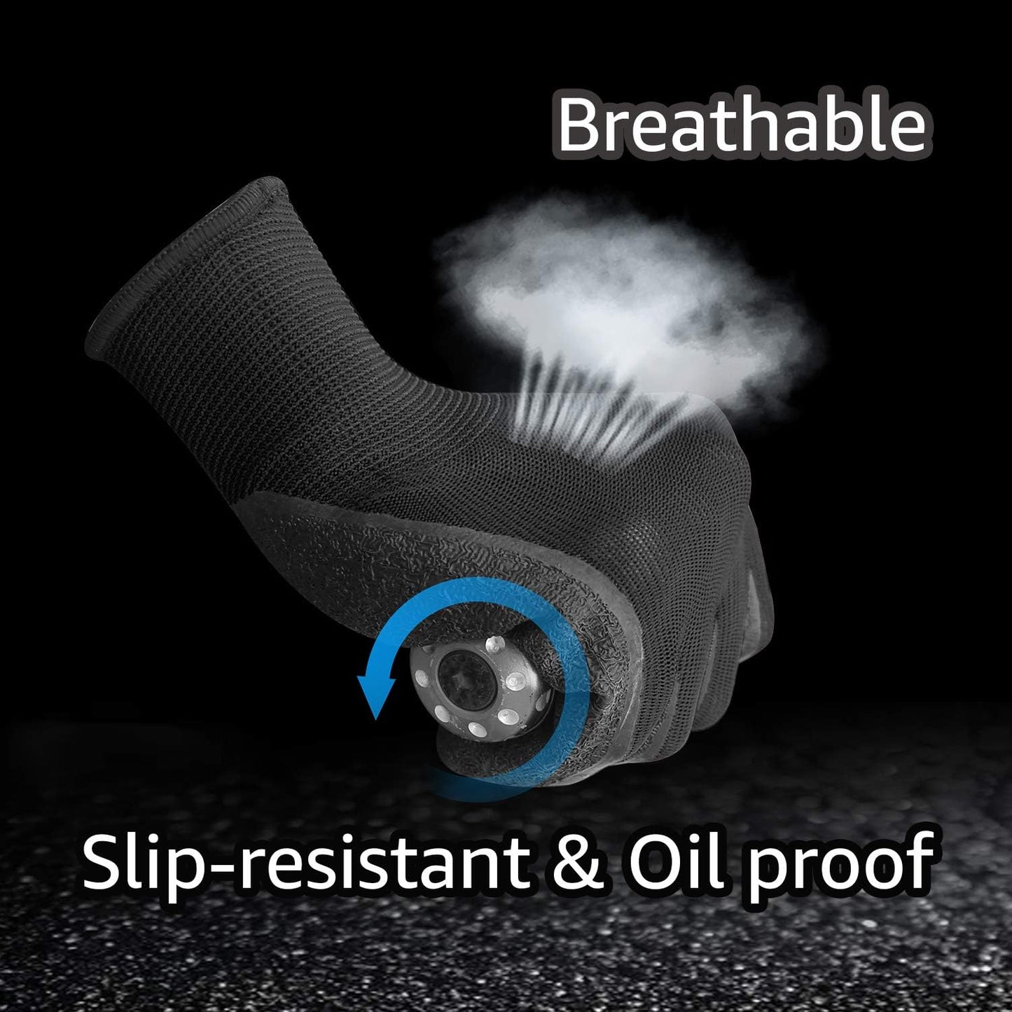 Evridwear Crinkle Latex Rubber Hand Coated Safety Work Gloves for Men Women General Multi Use Construction Warehouse Gardening Assembly Landscaping (XS-Size) 120 Pairs Pack