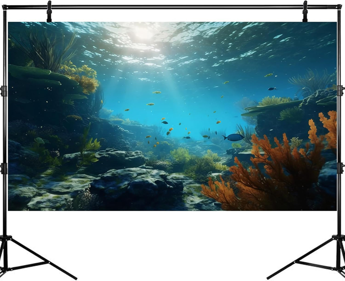 Ocean Floor Fish Tank Background Underwater Rock Aquarium Background Under The Sea Terrarium Backgrounds Aquatic Plants Sunlight Fish Tank Backgrounds Tropical Fish Aquarium Wallpaper 72x24in