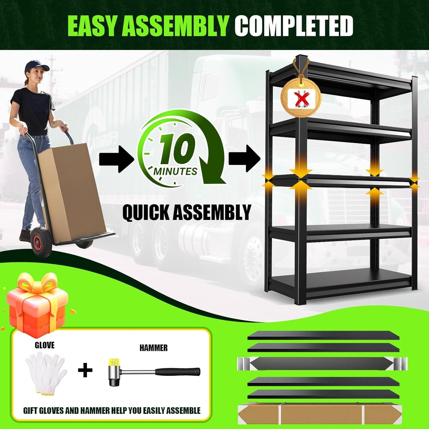 93''HStorage Shelves,5 Tier Garage Shelving 3500LBS Heavy Duty,Metal Shelves, Adjustable Industrial Shelving Units,Rustproof Shelf Rack, 93''H*45.7''W*19.7''D