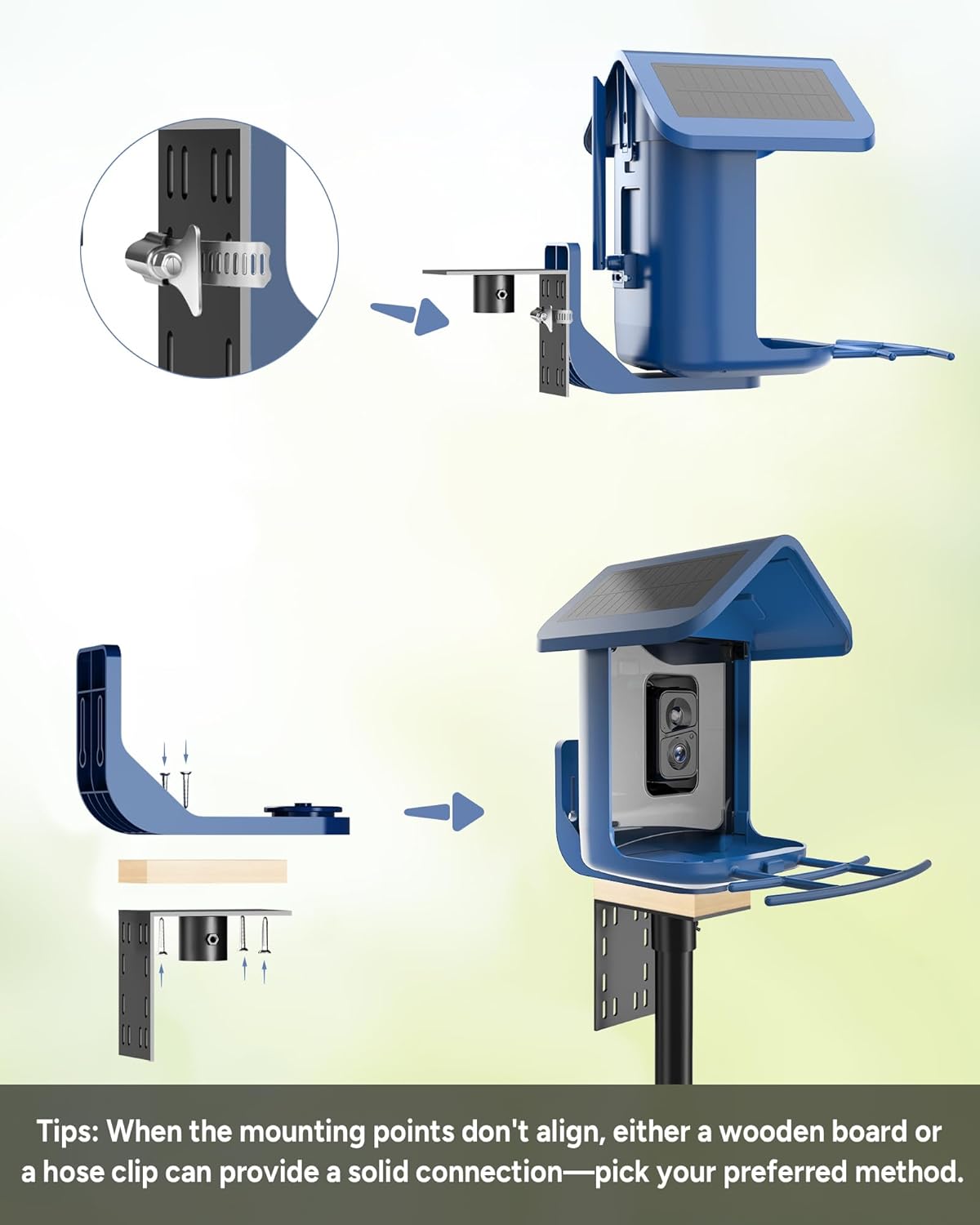 Bird Feeder Pole Stand – 104 Inch Height Feeding Station with 1-Inch Dia Heavy Duty for Hanging Feeders, Bird House Pole Mount Kit for Outdoor, Slip-Fit Connection