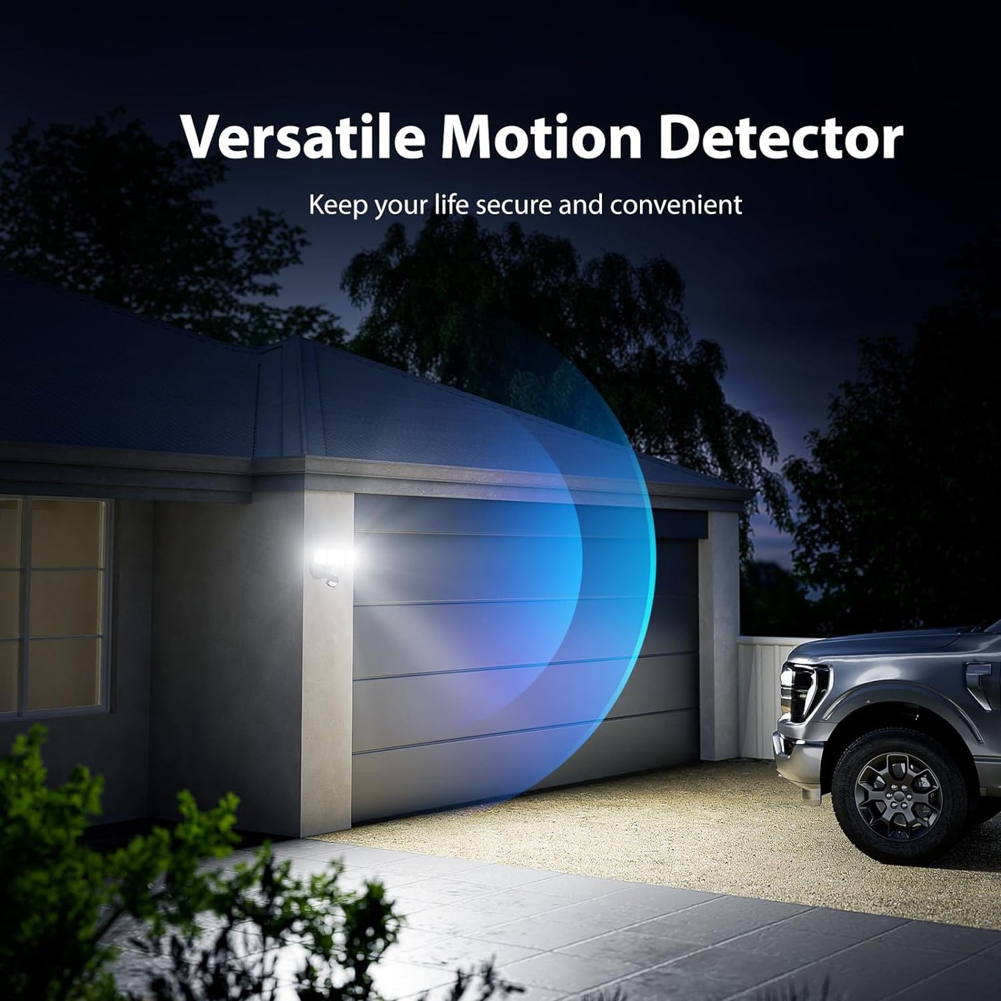 Onforu 3 Pack 65W LED Motion Sensor Outdoor Lights, Security Light Motion Outdoor Flood Light Fixture Detection Detector, 3 Adjustable Heads 6500LM 6500K IP65 Waterproof Exterior Garage Yard (Black)