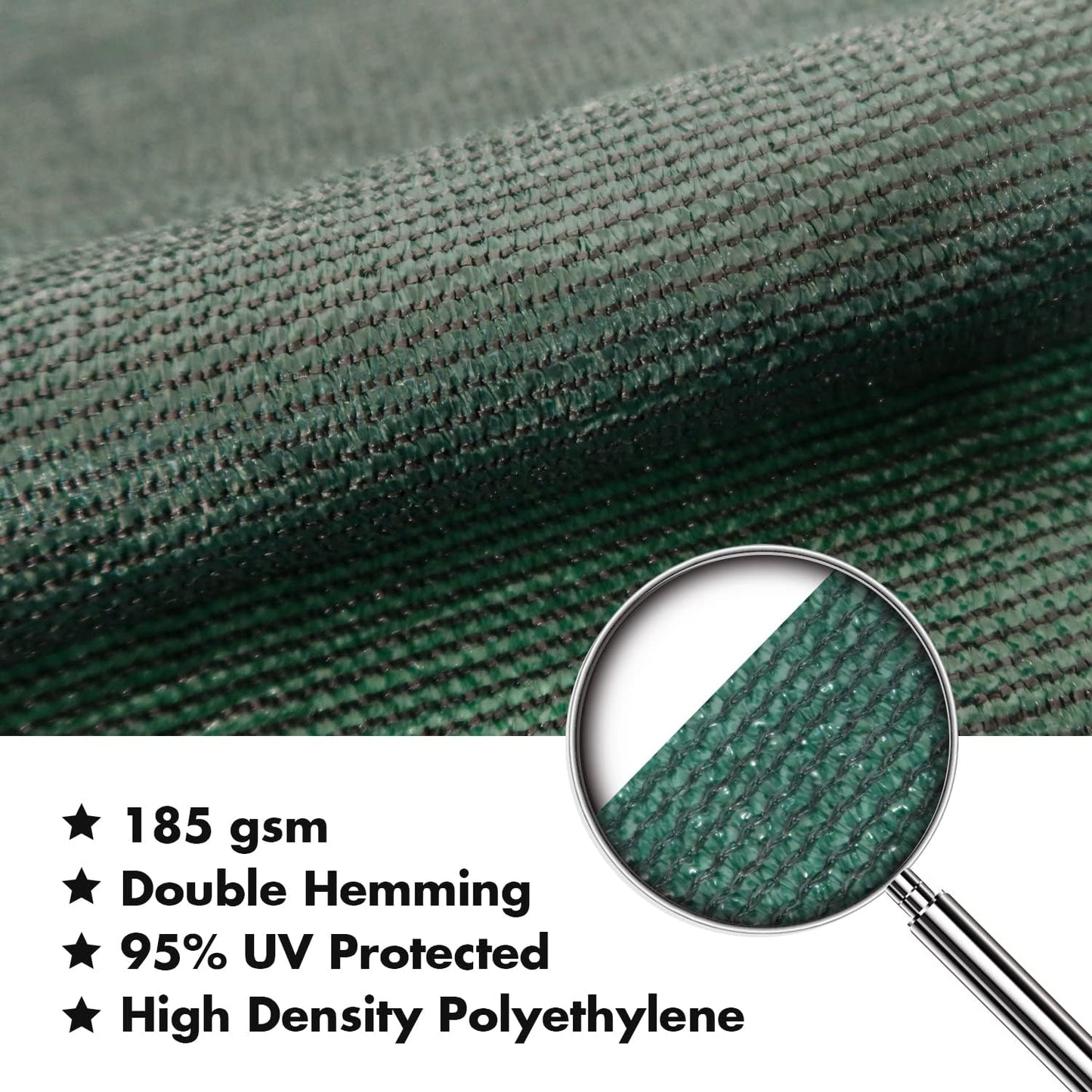 KANAGAWA 7'X8' Dark Green Custom Size Sun Shade Sail Rectangle UV Block Canopy Cover for Patio Backyard Lawn Garden Outdoor (Customized Available)