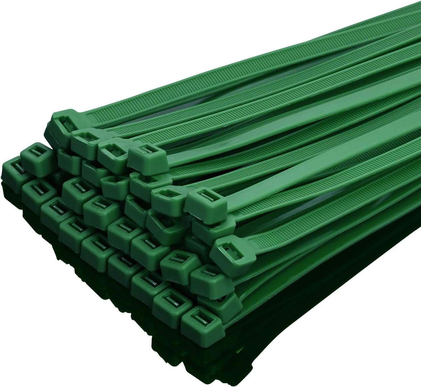 XINGO 12 Garden Green Zip Ties Heavy Duty 100 Pack, 120 LBS Tensile Strength, Premium Nylon Cable Wire Ties, Self-locking Plastic Ties for Indoor and Outdoor Use