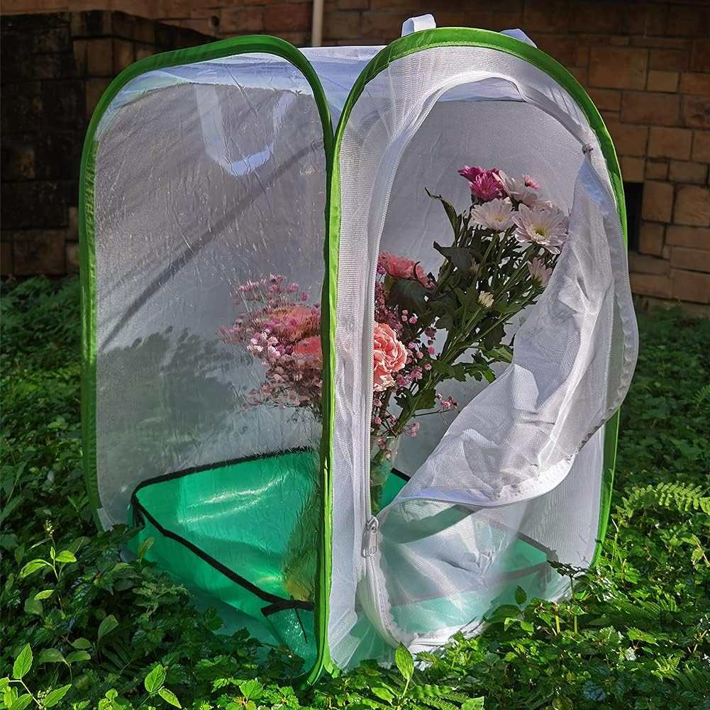 Butterfly Habitat with Poo Platter, Cage with Poo Mat, Monarch Butterfly Cage 24 Inches Tall