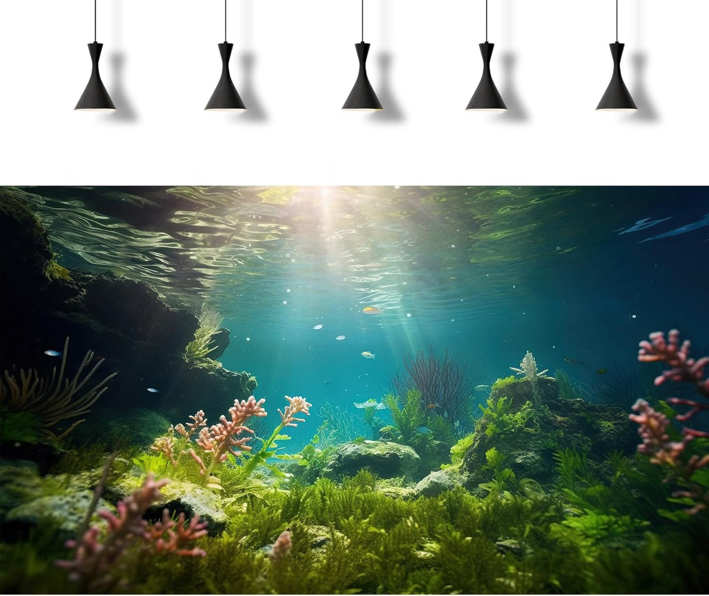 Ocean Floor Fish Tank Background Under The Sea Aquarium Background Underwater Aquatic Plants Sunray Terrarium Backgrounds Deep Sea Rock Tropical Aquarium Fish Tank Backgrounds Decors 48x18in