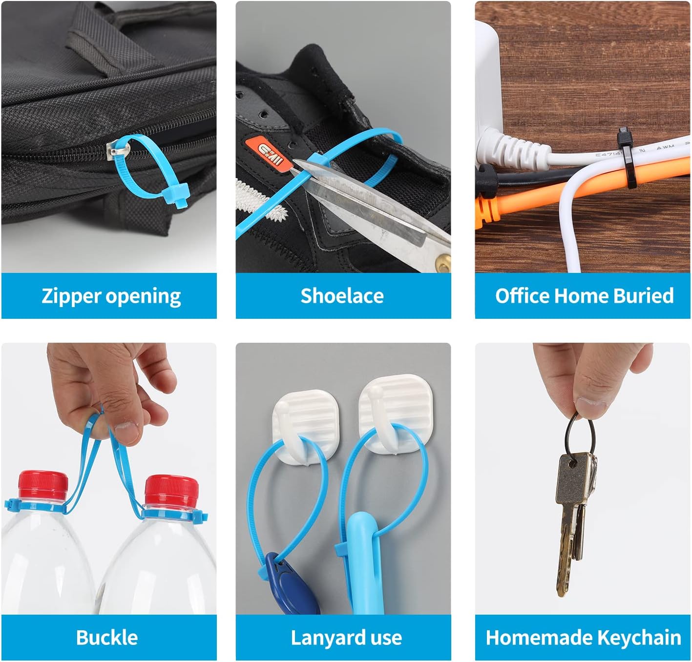 XINGO 100PCS Cable Zip Ties Heavy Duty, Premium Nylon Plastic Wire Ties with 50 Pounds Tensile Strength, Self-Locking Black Nylon Zip Ties for Indoor and Outdoor (8 inch, Purple)