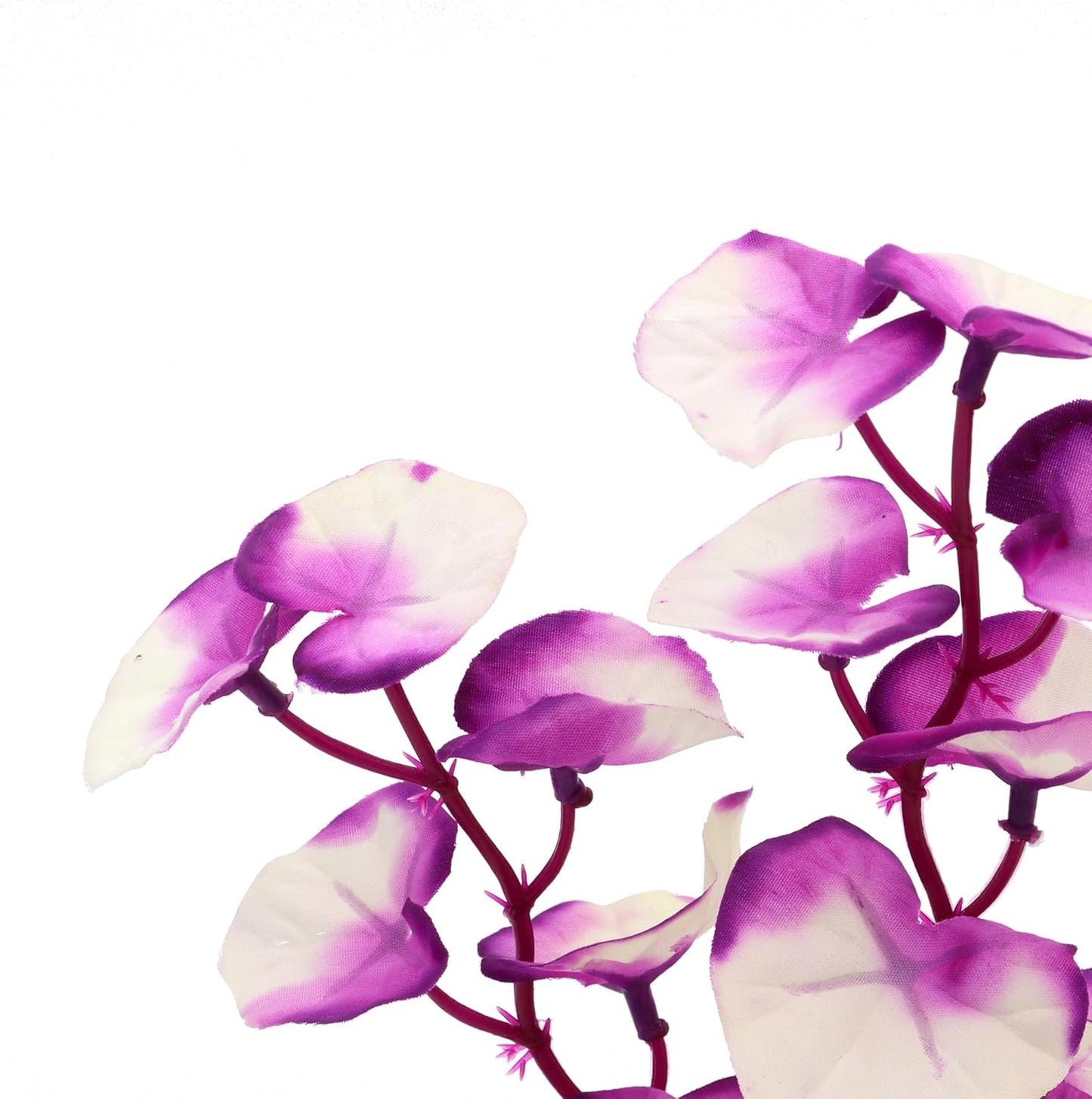 Silk Aquarium Plants for Betta Fish Tank, 2 Pcs 8 Inch Small Silk Aquarium Plant Aquatic Water Grass Decoration,Purple-White