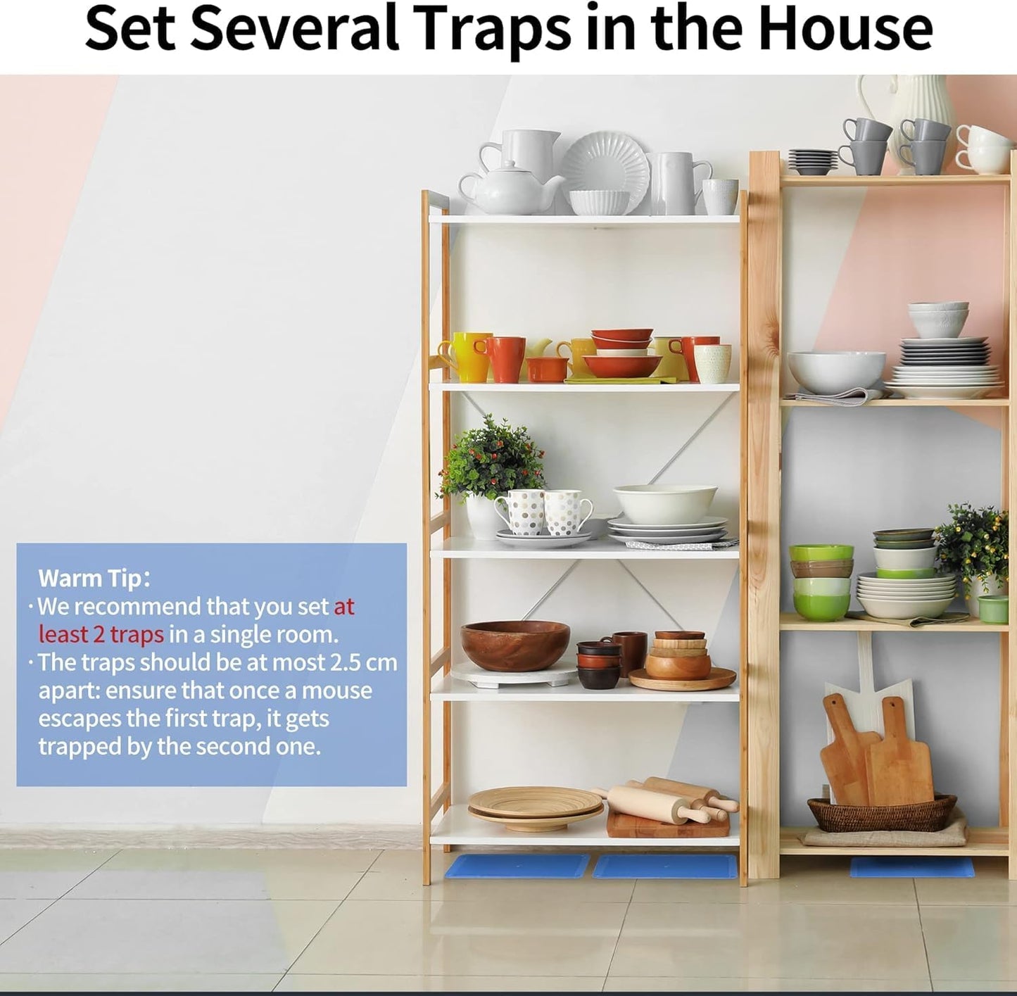 LULUCATCH Super Glue Traps 1200 Pack for Mice & Snakes, Larger, Heavier Sticky Traps with Non-Toxic Glue. Sticky Mouse Traps Indoor, Easy to Set, Pet Safe Pest Control