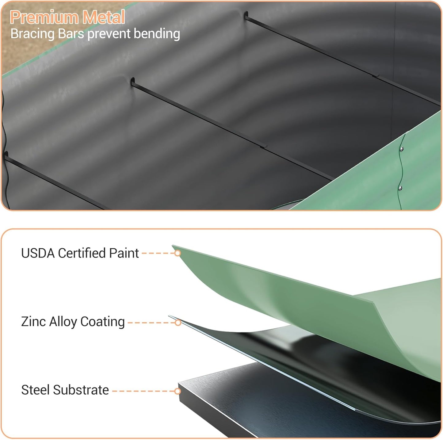 8x4x2ft Galvanized Raised Garden Bed Outdoor, 24" Tall Metal Planter Box for Flowers Herbs Vegetables, Rust-Resistant Raised Garden Beds for Gardening, Easy Assembly Outdoor Garden Box & Planters