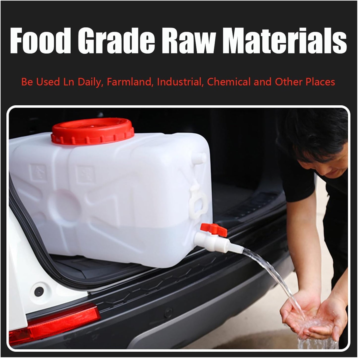 Plastic Water Storage Carrier with Tap 25L/35L/50L/80L/110L/200L Water Tank Dispenser Emergency Water Container for Camping Caravan Hiking Outdoor(Size:21.1Gal/80L)