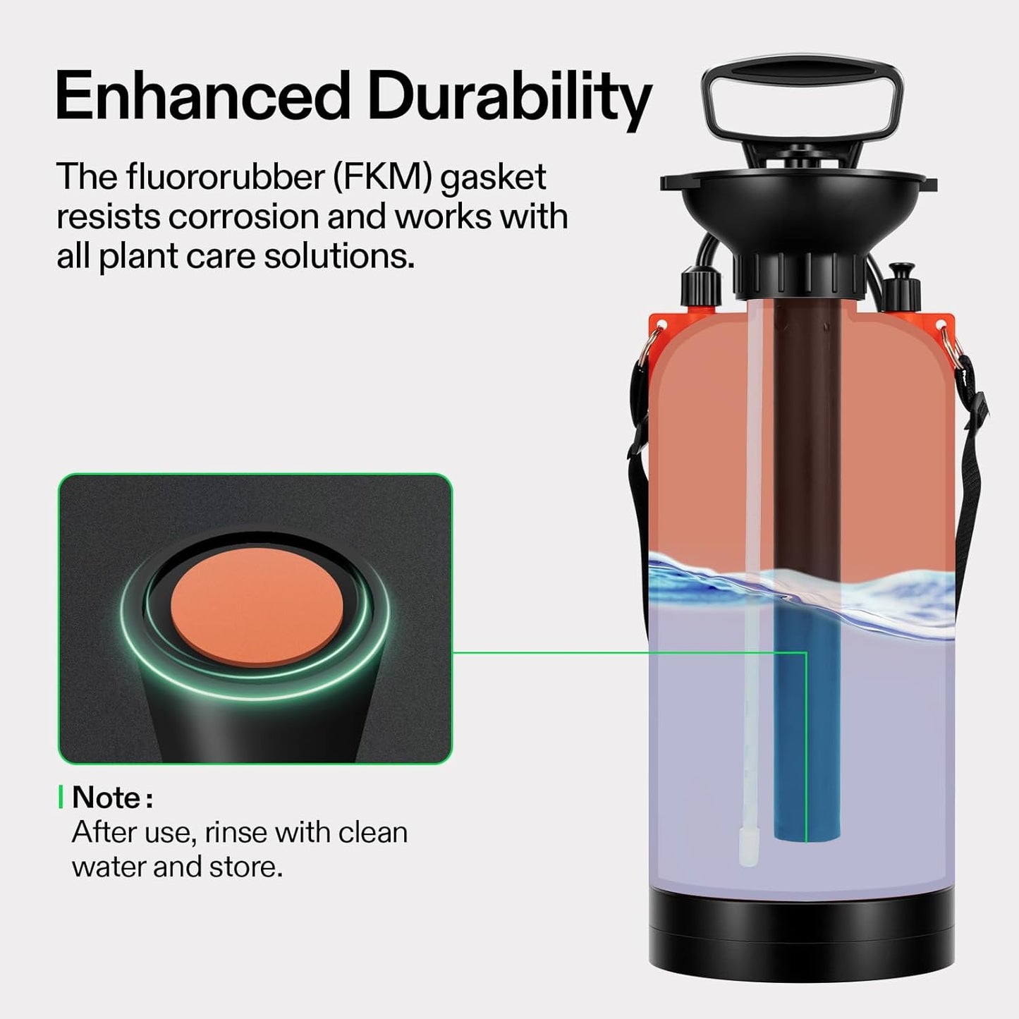 VIVOSUN 1.85-Gallon Pump Pressure Sprayer, Pressurized Lawn & Garden Water Spray Bottle with Adjustable Shoulder Strap, for Spraying Plants, Garden Watering and Household Cleaning