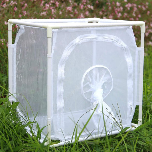 RESTCLOUD Monarch Butterfly Habitat Cage, Outdoor Insect Mesh Cage Terrarium 16" x 12" x 16"