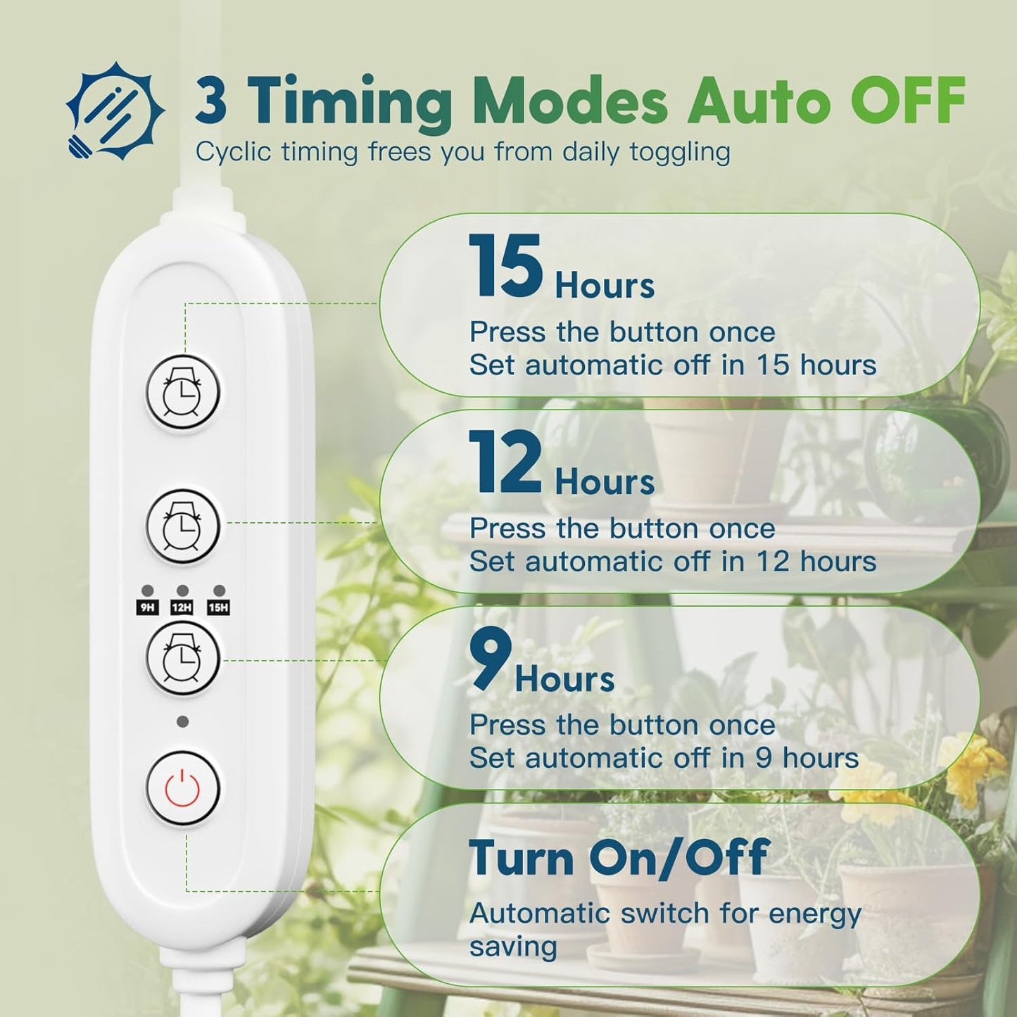 FREELICHT 1 Pack 4FT LED Grow Light with Timer, 40W (250W Equivalent), Full Spectrum Grow Lights for Indoor Plants with 9/12/15H Timer, Linkable Plant Growing Lamp for Hydroponic Plants Seeding Veg