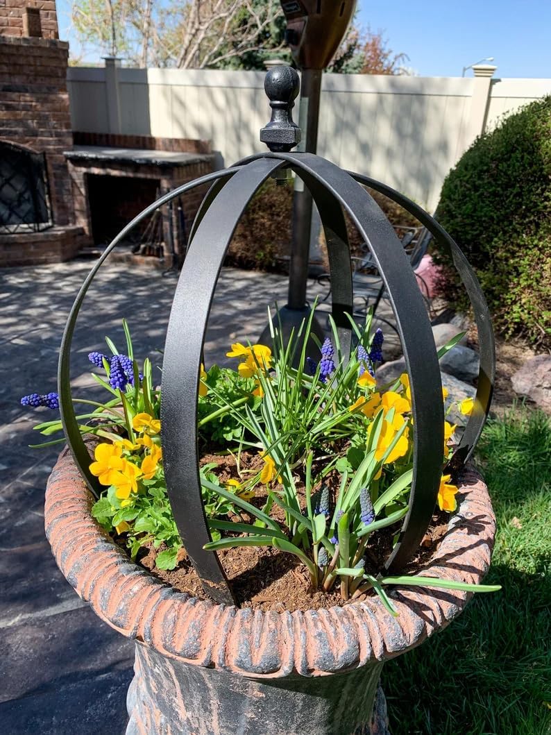 Metal Obelisk Trellis for Outdoor Garden - 18x22 Inches Durable Round Topiary Frame, Easy Assembly & Compact Storage, Perfect for Climbing Plants Decorative Garden Accent